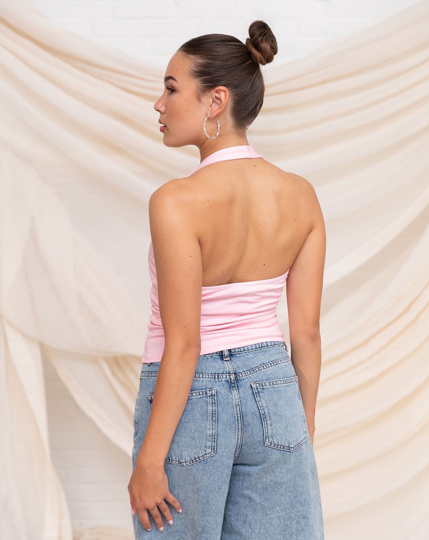 TAMAR HALTER TOP LIGHT PINK