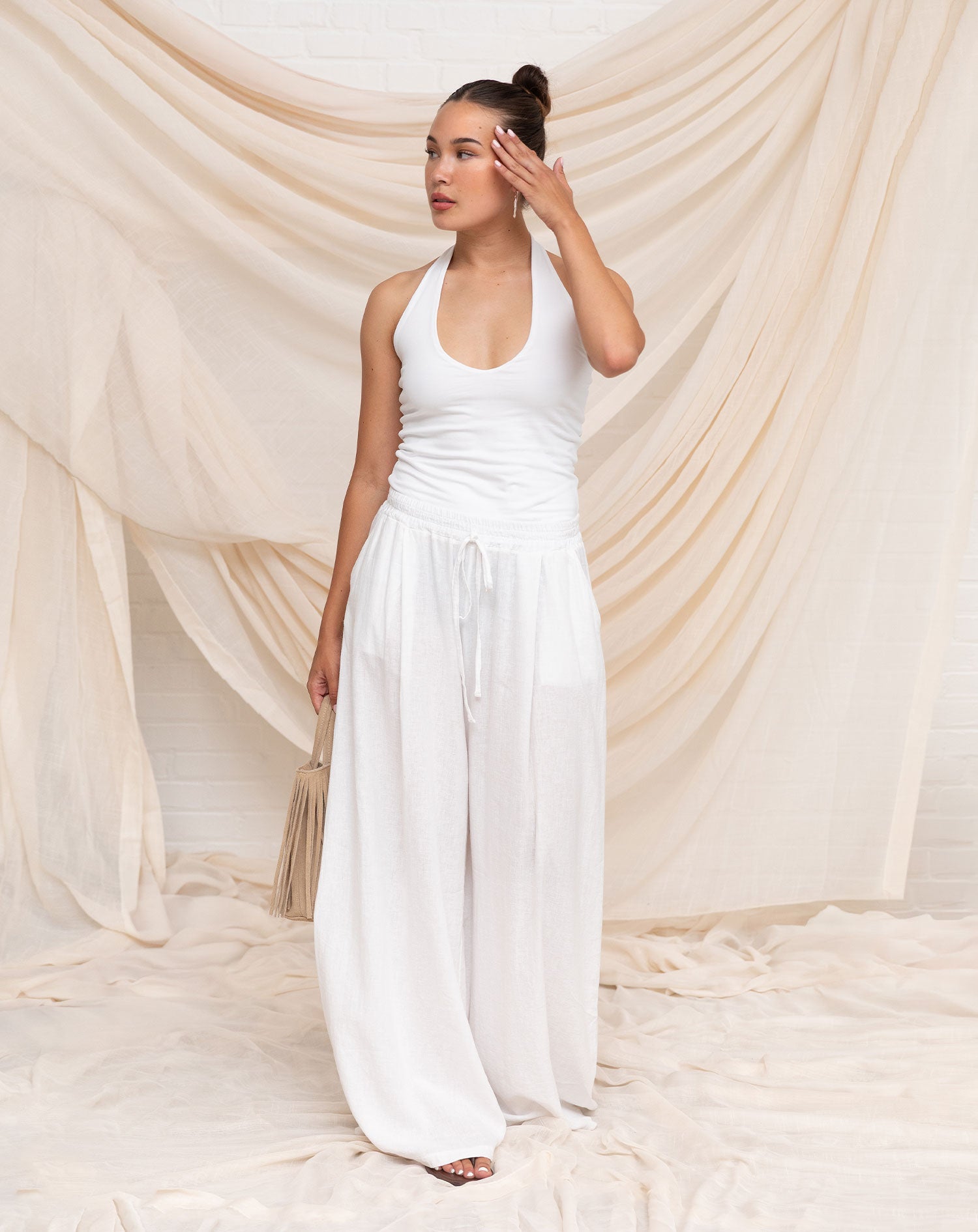 CARMEN LINEN WIDE LEG PANTS WIT