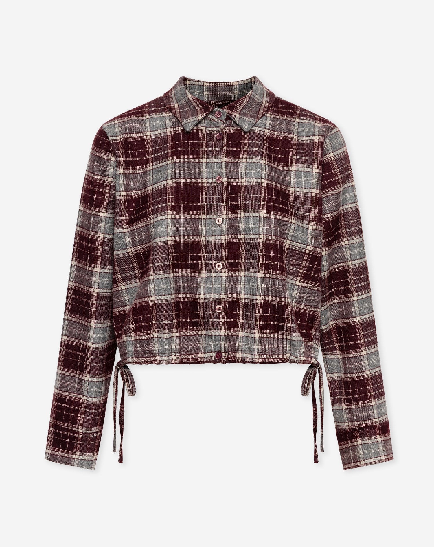 CHECK CORD BLOUSE BURGUNDY