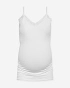 LACE V NECK CAMI TOP MATERNITY WHITE