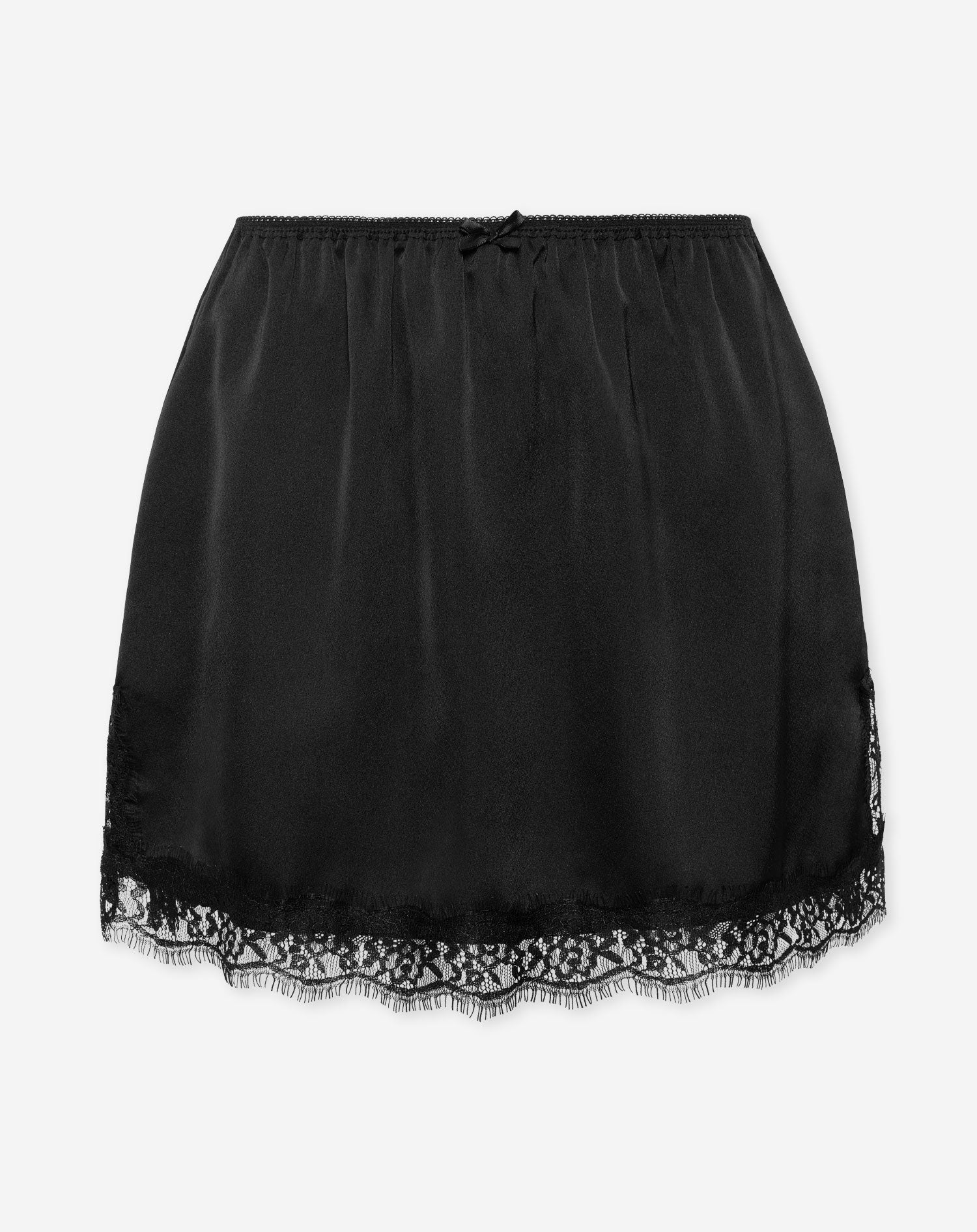 SATIN LACE SKIRT ZWART