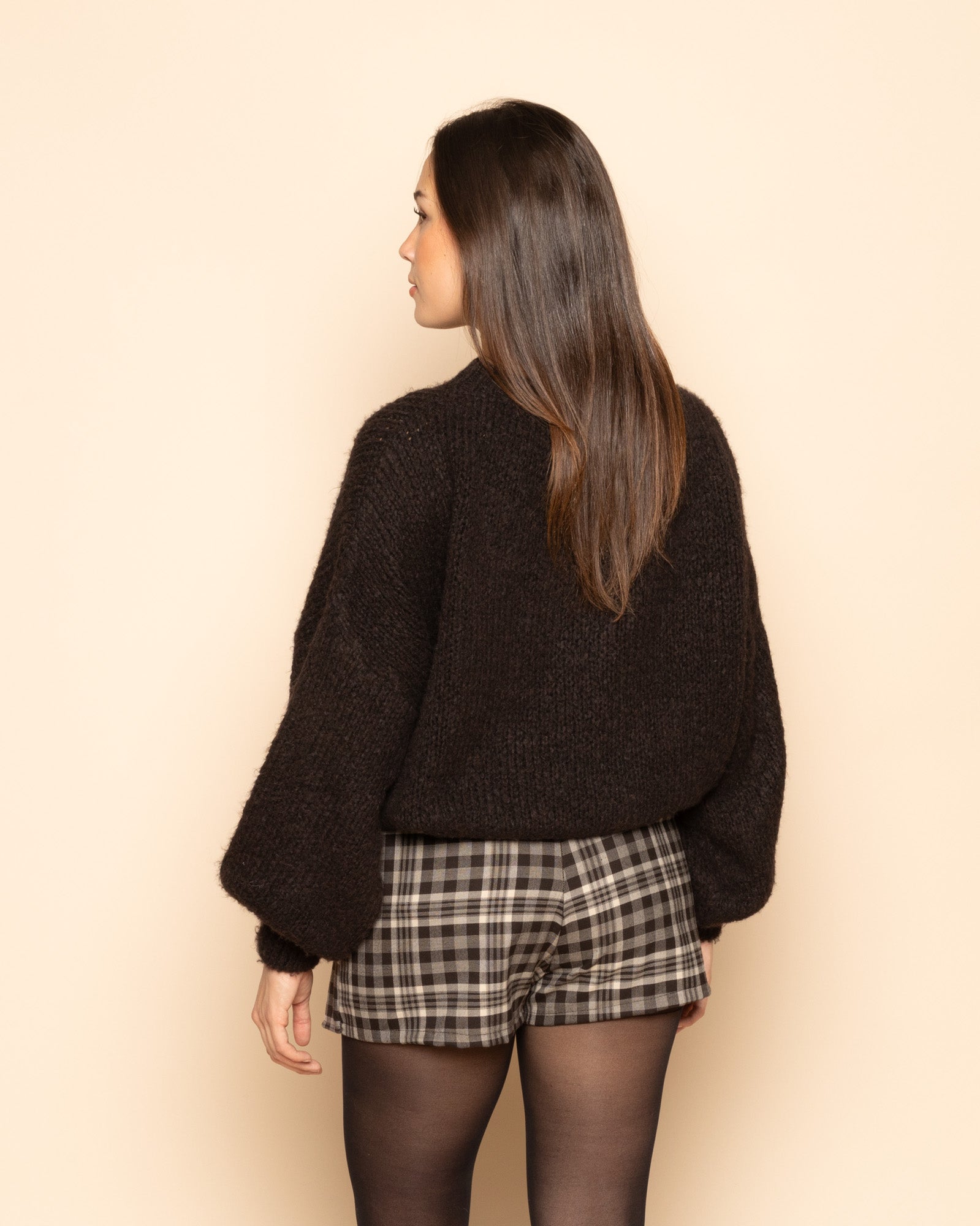 CHECK KNOTTED SKORT BRUIN