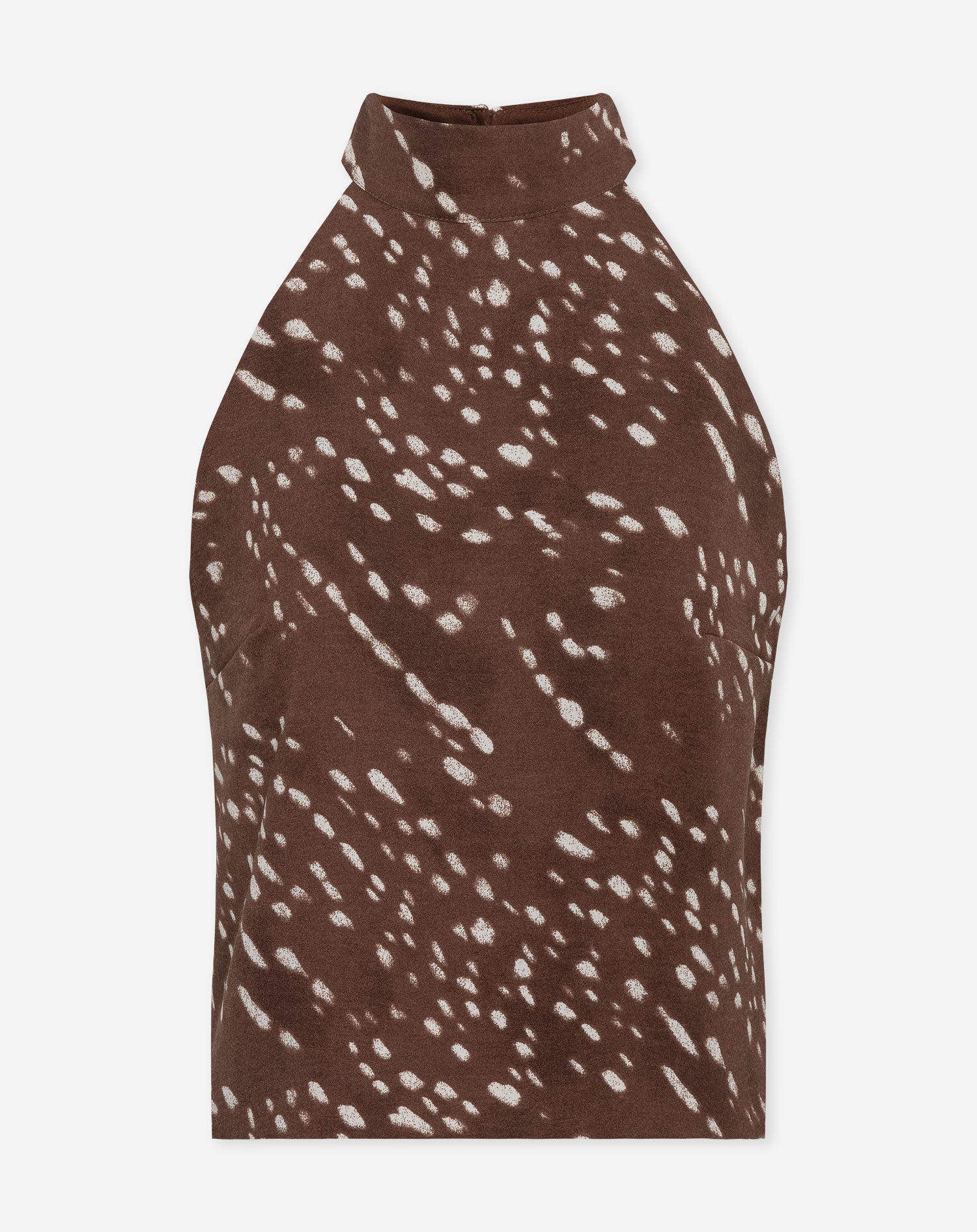 JULIE DEER PRINT HALTER TOP BRUIN