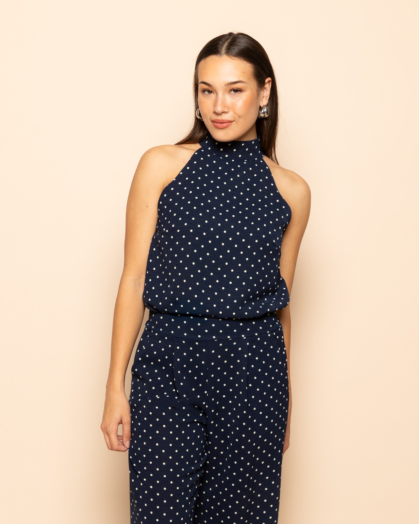 JULIE SMALL DOT PANTALON PETITE MARINEBLAUW