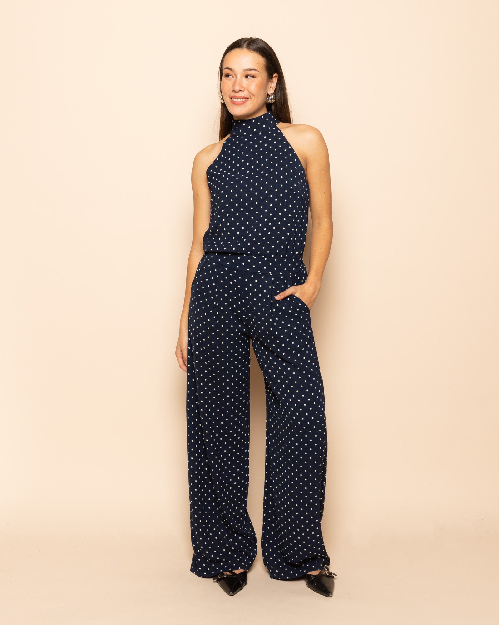 JULIE SMALL DOT PANTALON PETITE MARINEBLAUW