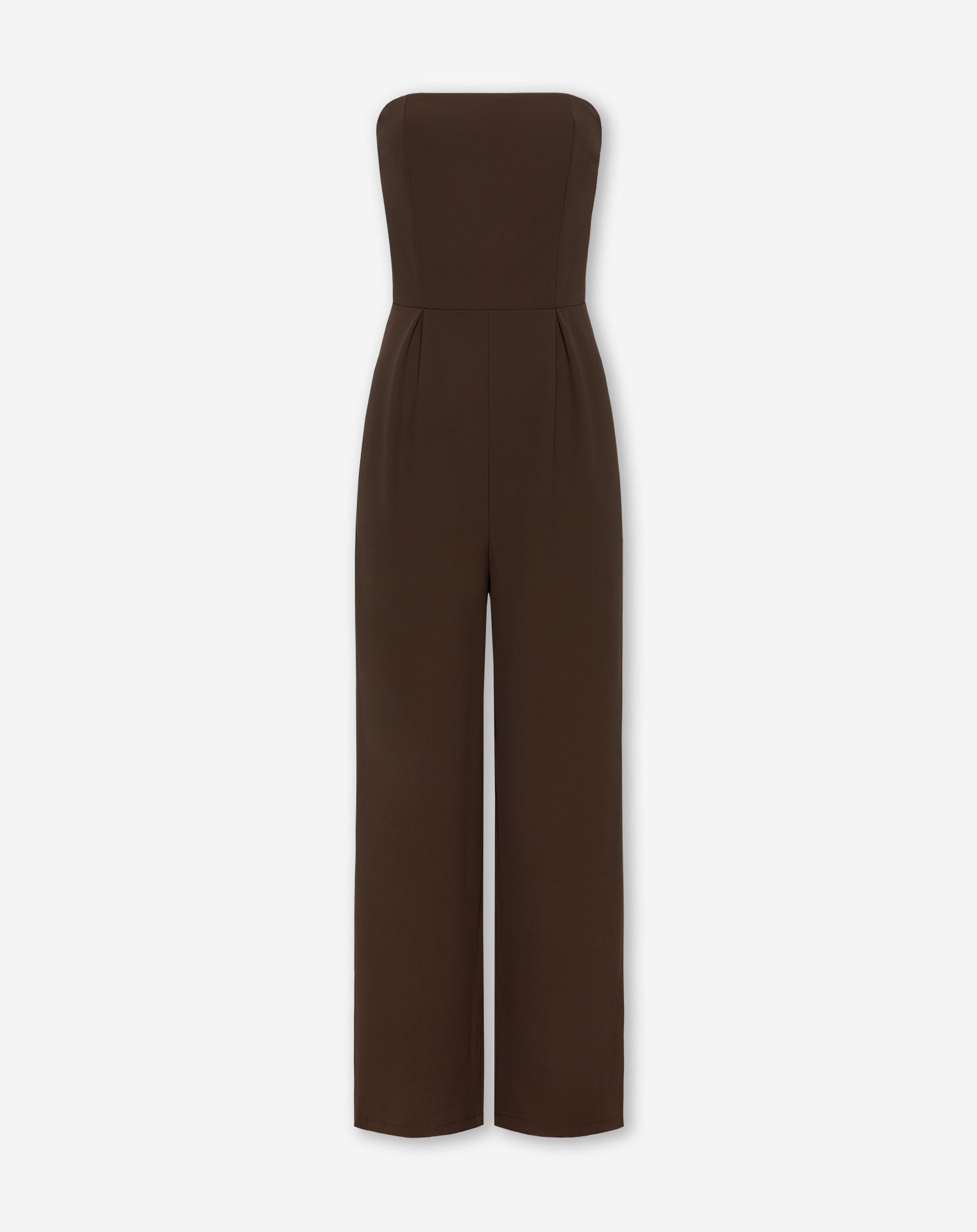 ISA STRAPLESS JUMPSUIT BROWN