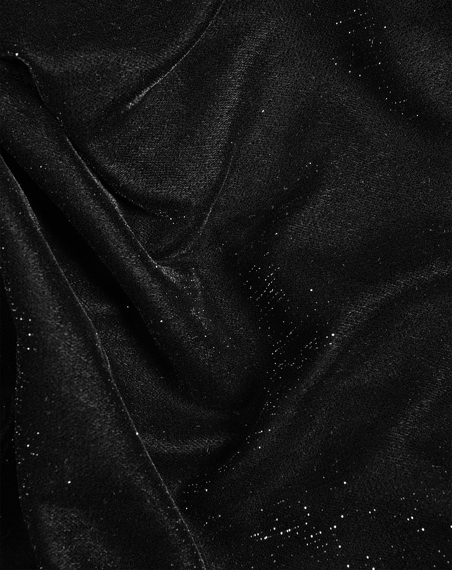 VELVET GLITTER PUFF SLEEVE TOP BLACK