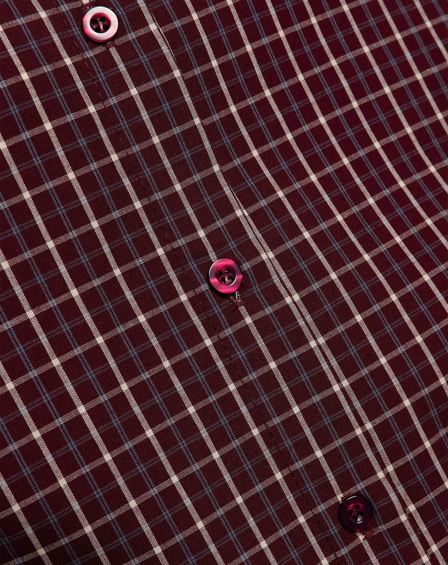 CHECKED CONTRAST COLLAR BLOUSE BURGUNDY