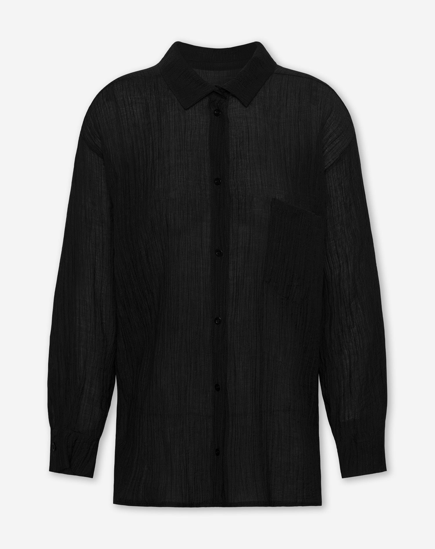 FANCY CHIFFON OVERSIZED BLOUSE ZWART