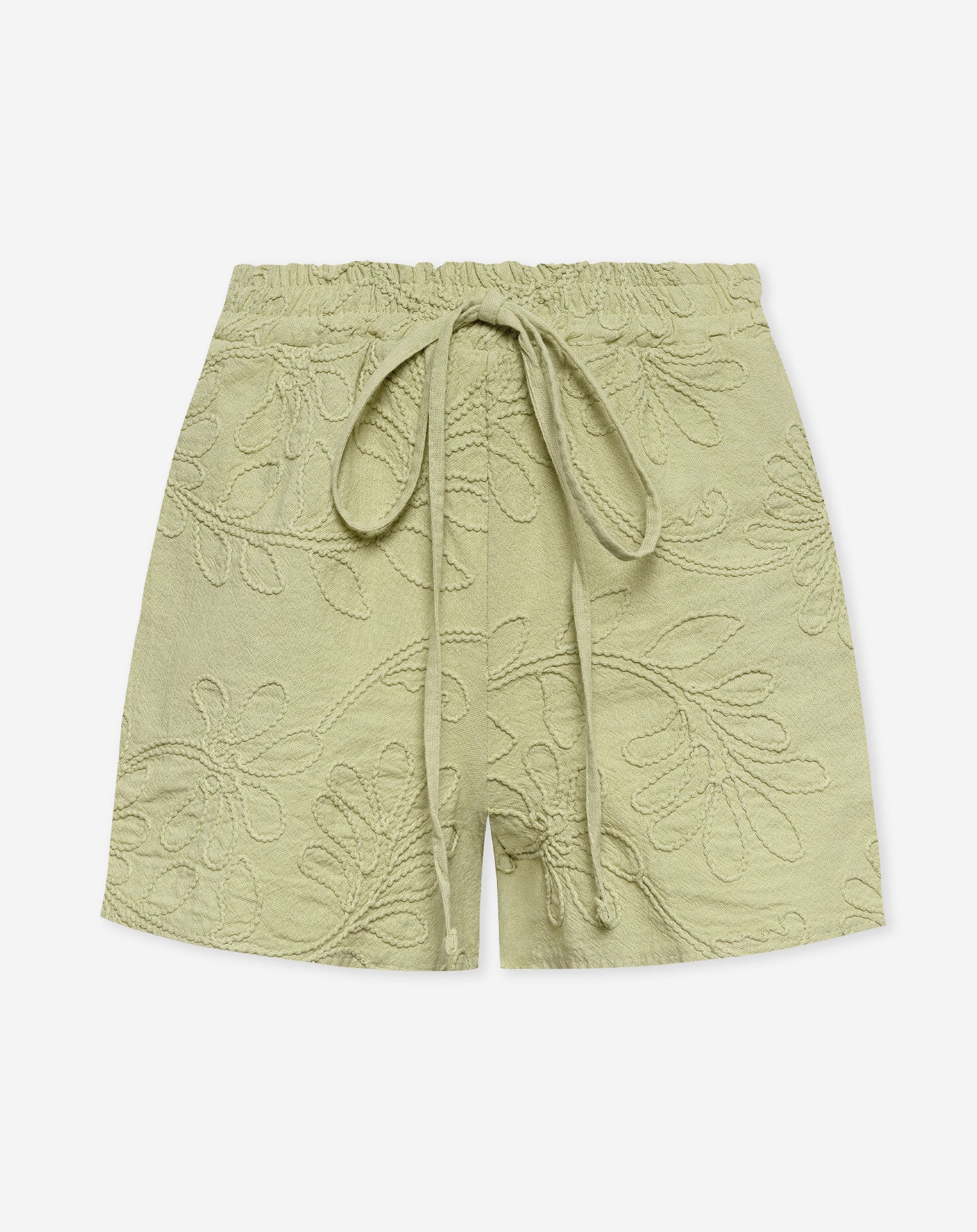 FEMKE FLOWER SHORTS LICHT OLIJFGROEN