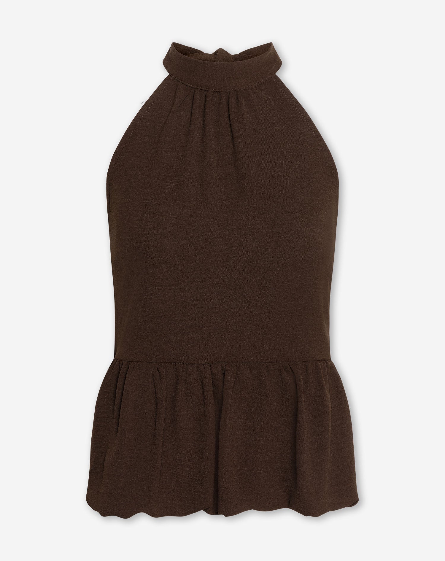 JULIE HALTER BUBBLE HEM TOP BRUIN