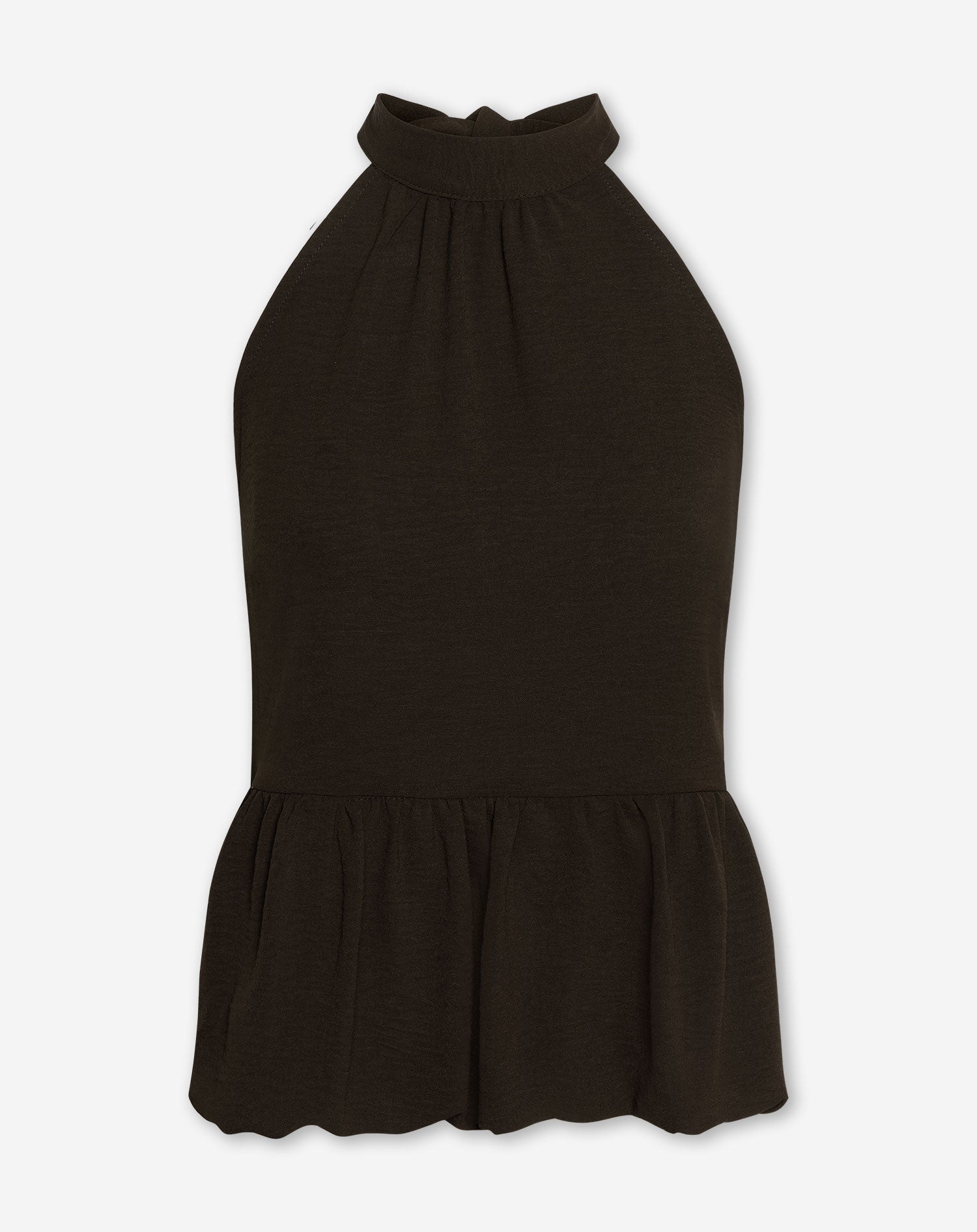 JULIE HALTER BUBBLE HEM TOP CHOCOLADEBRUIN