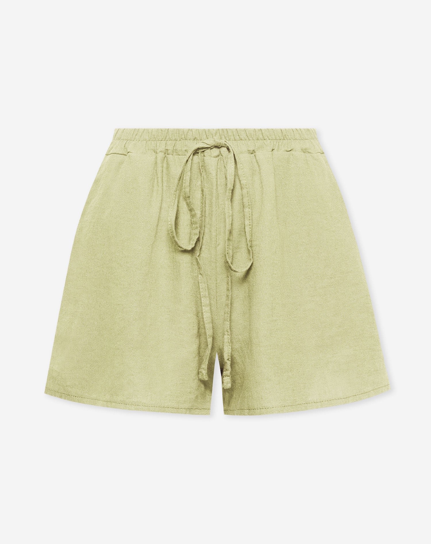 CARMEN LINEN SHORTS LICHT OLIJFGROEN