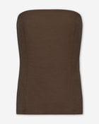 CARMEN LINEN STRAPLESS TOP BRUIN