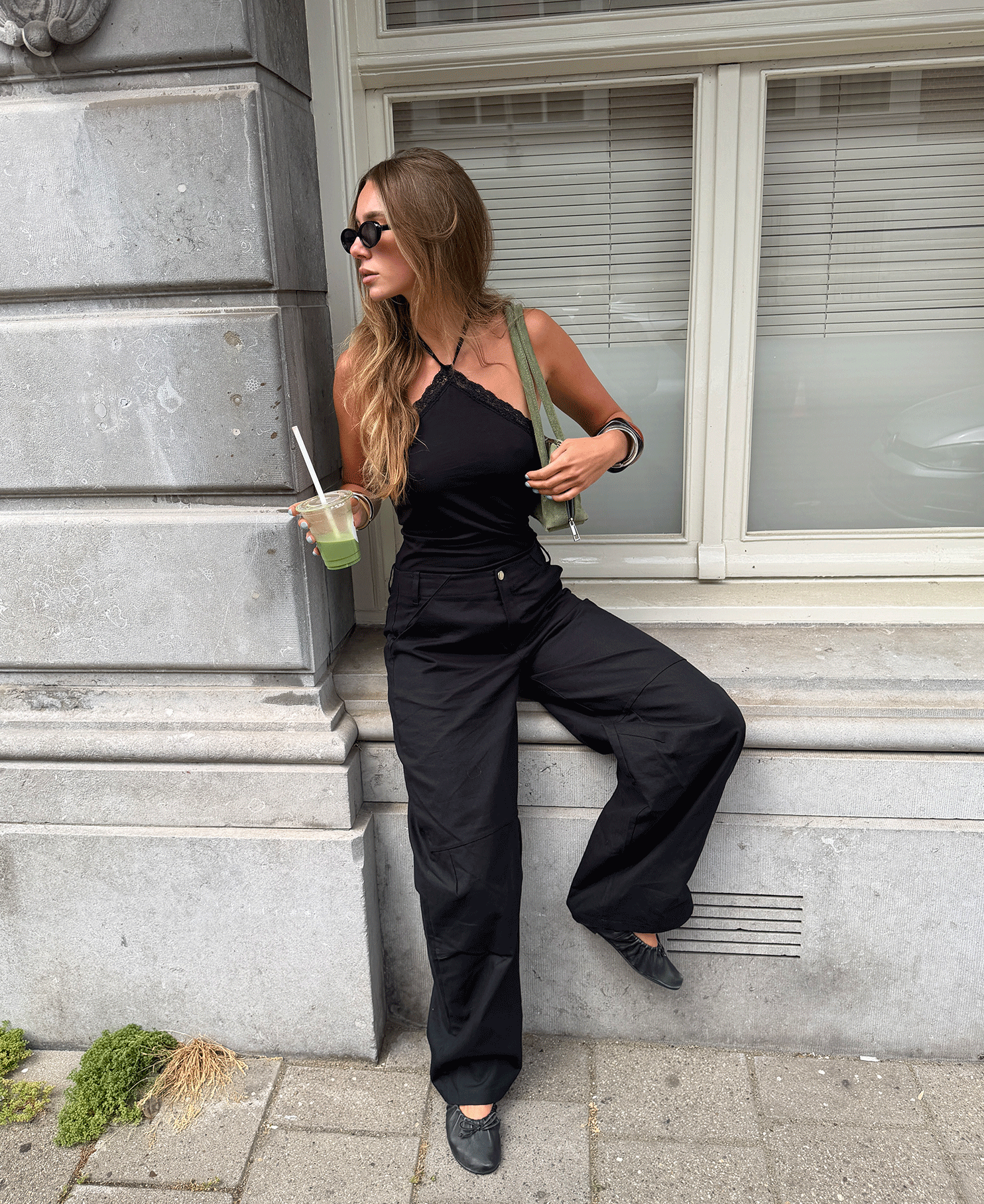 TAMAR LACE TRIANGLE TOP ZWART