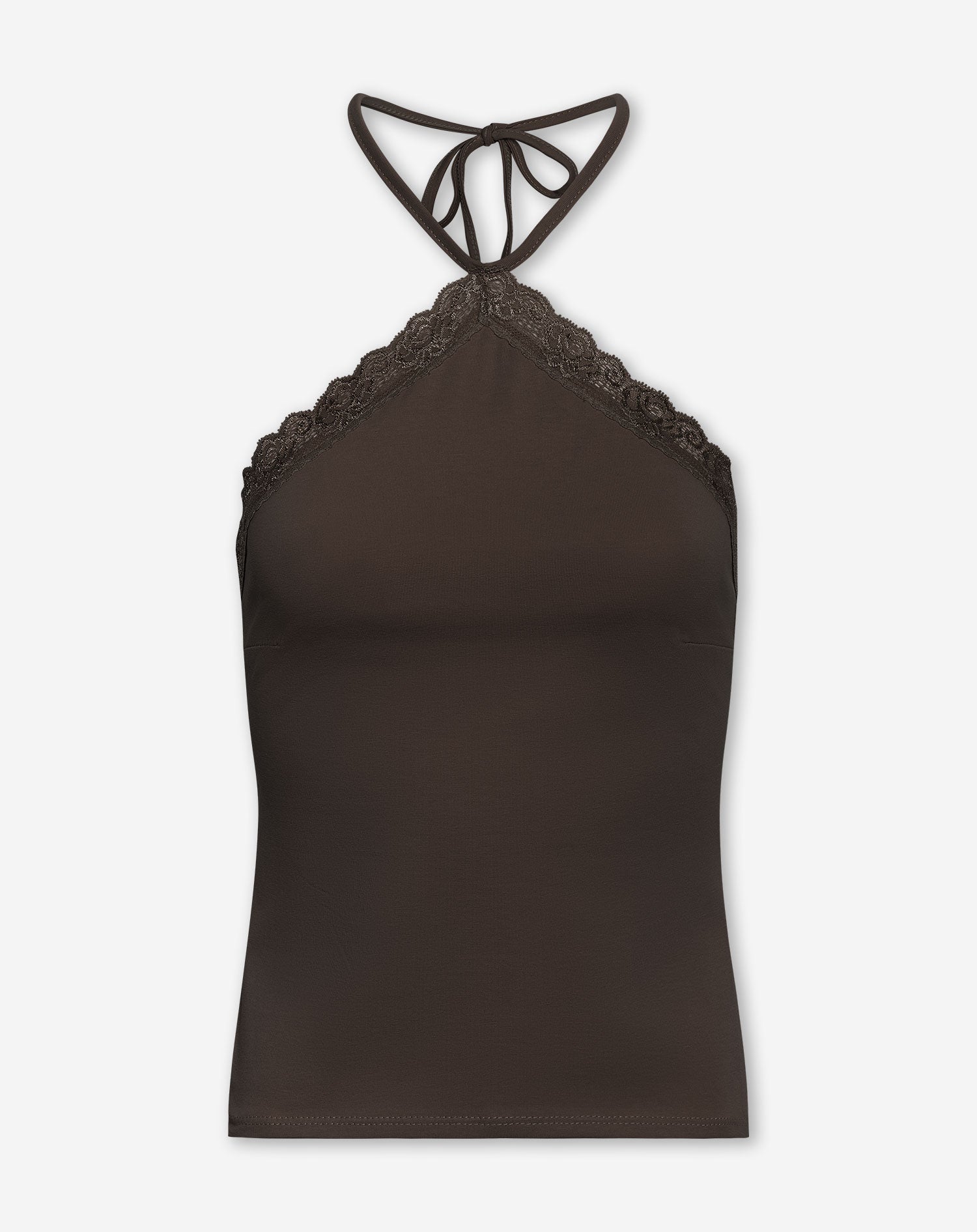 TAMAR LACE TRIANGLE TOP DONKERBRUIN