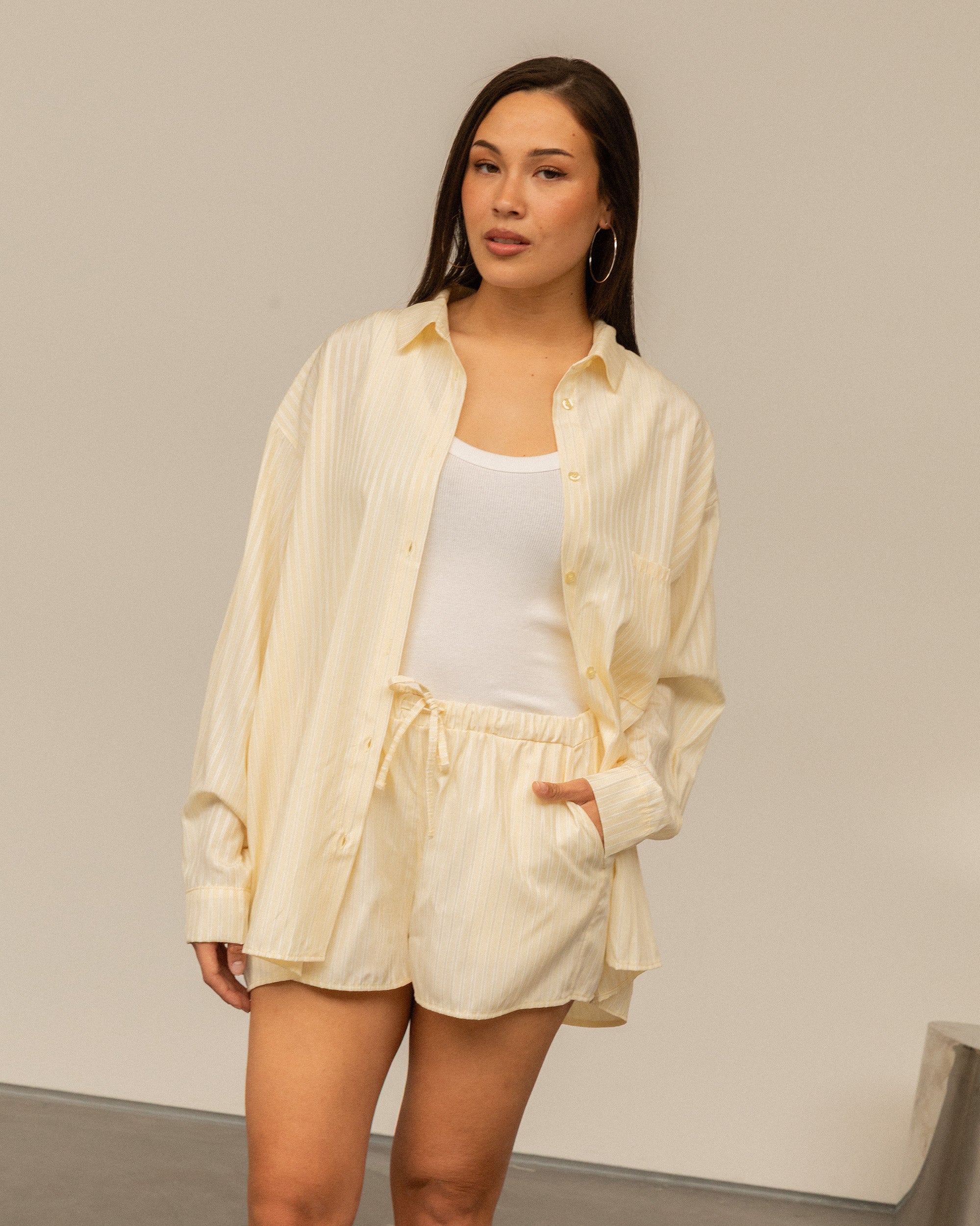 LILEY STRIPE ELASTIC SHORTS BOTERGEEL