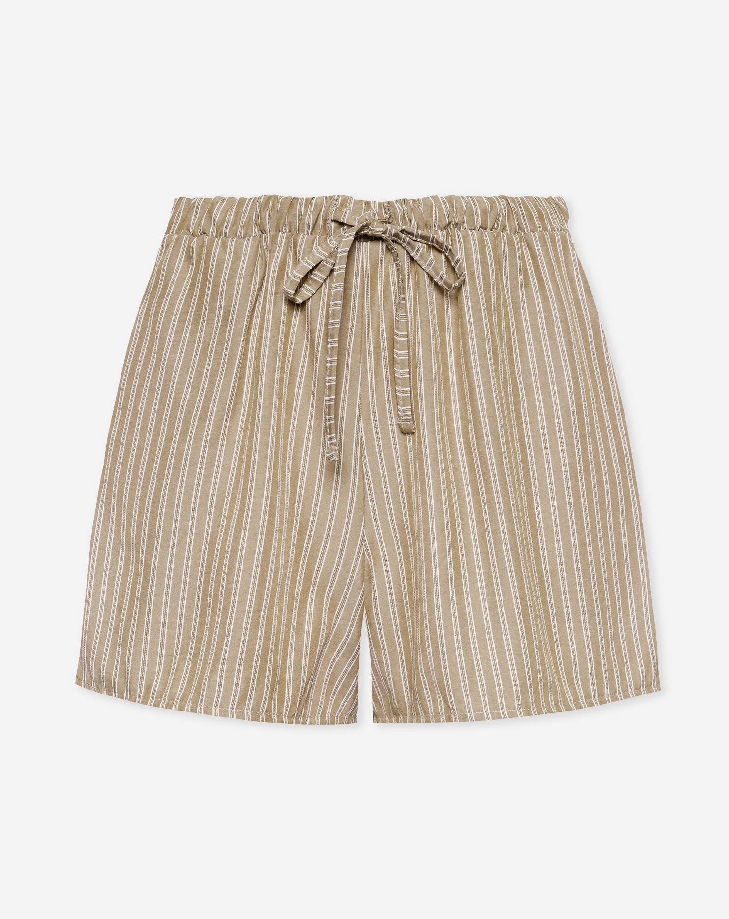 LILEY STRIPE ELASTIC SHORTS OLIJFGROEN