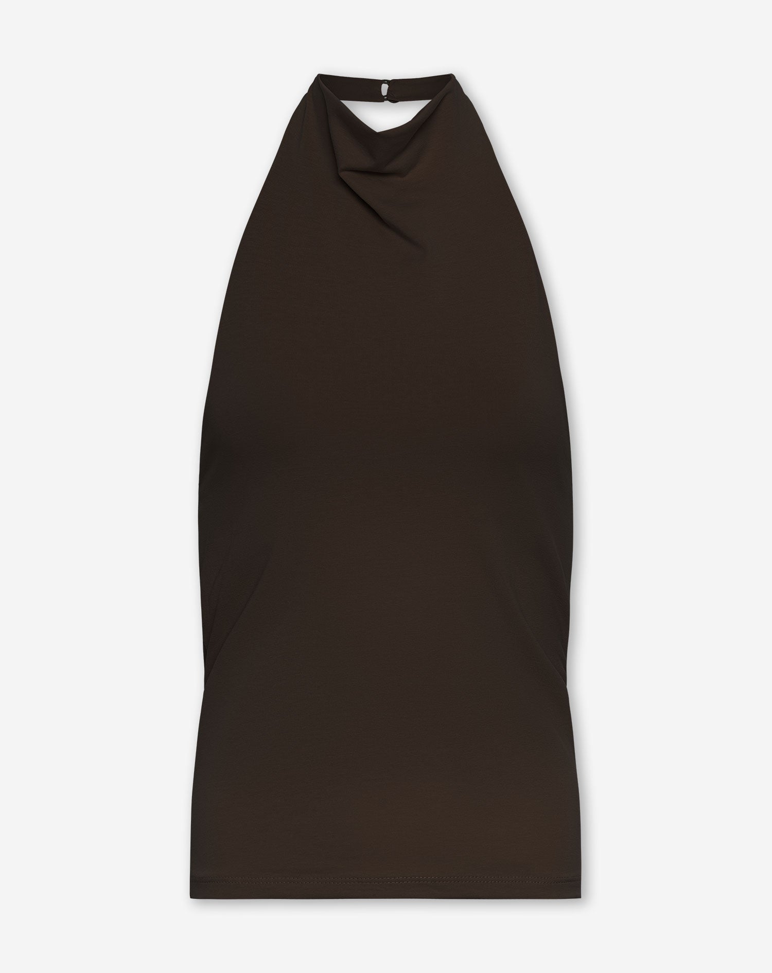 TAMAR DRAPED HALTER TOP DONKERBRUIN