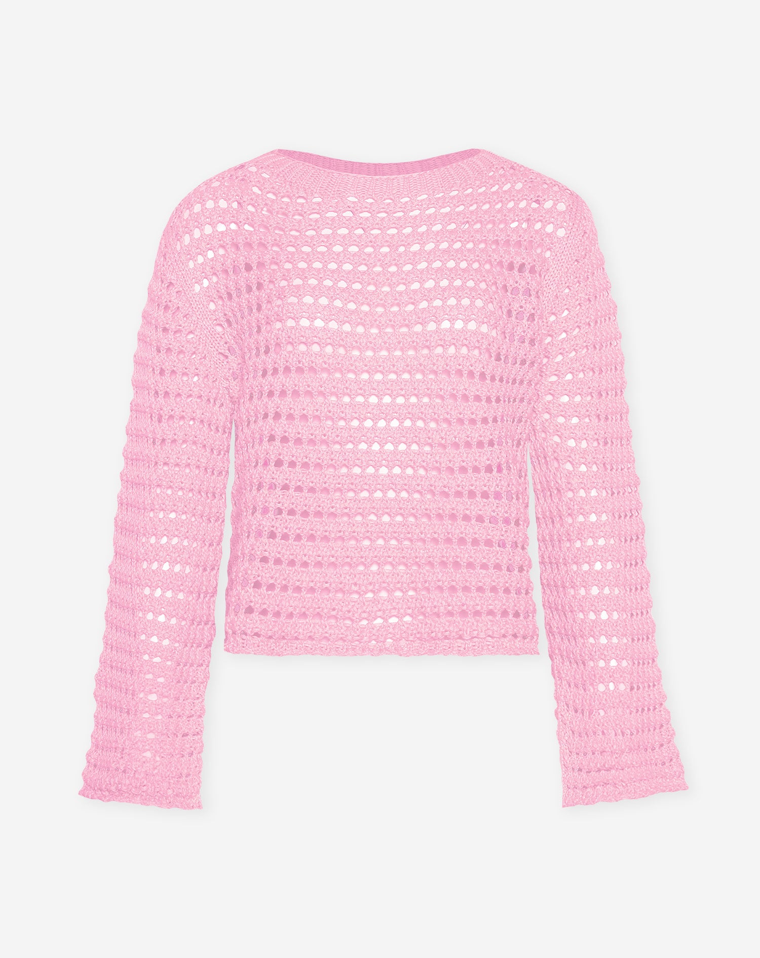 CROCHET KNIT TOP PINK