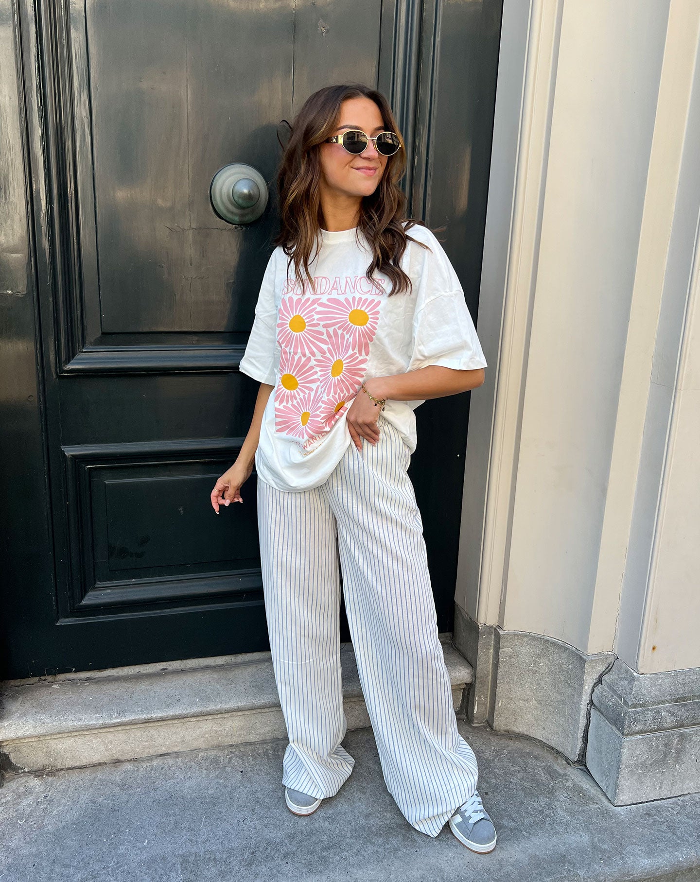 CLARA STRIPE PANTALON PETITE LIGHT BLUE