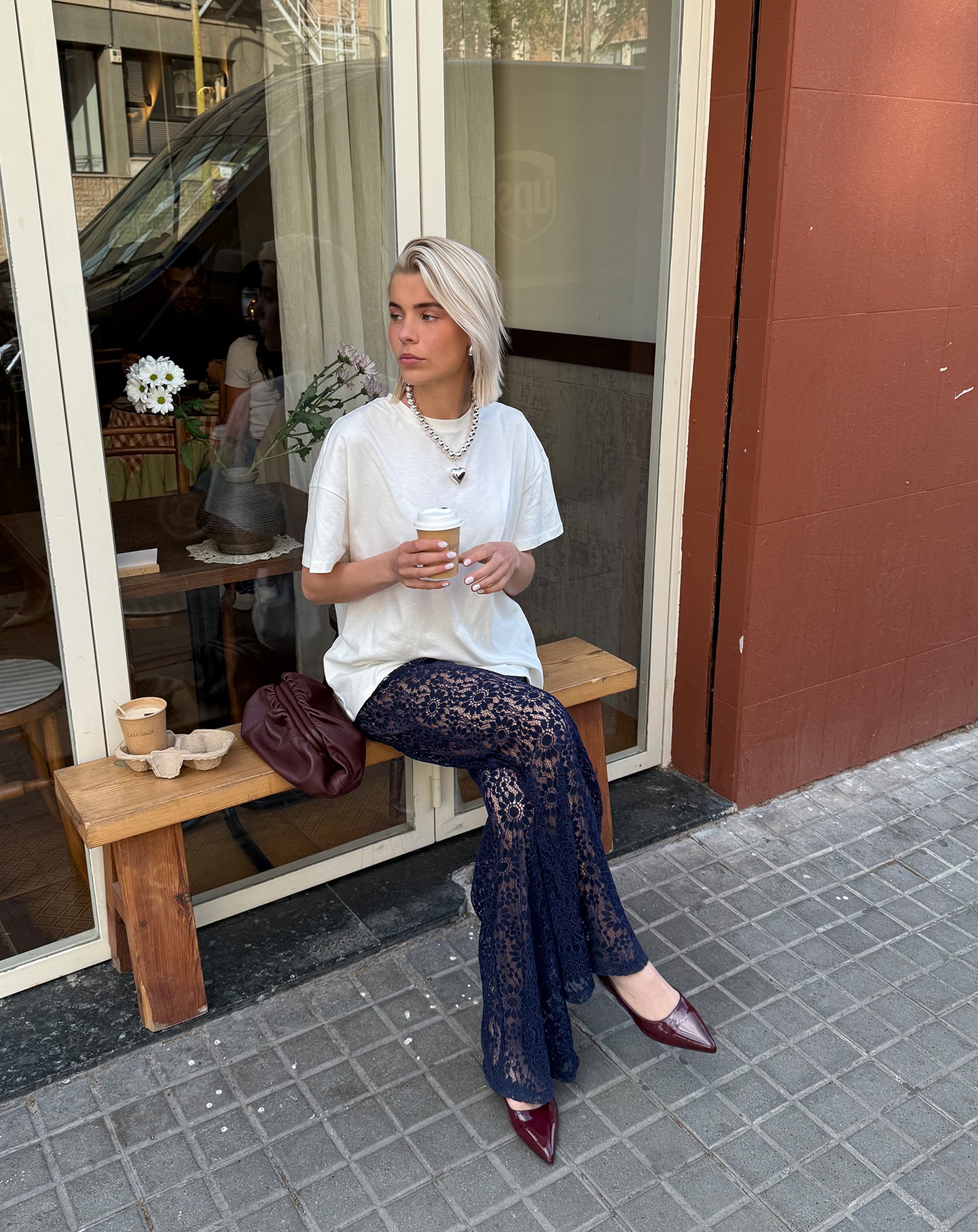 HOLLY LACE PANTS MARINEBLAUW