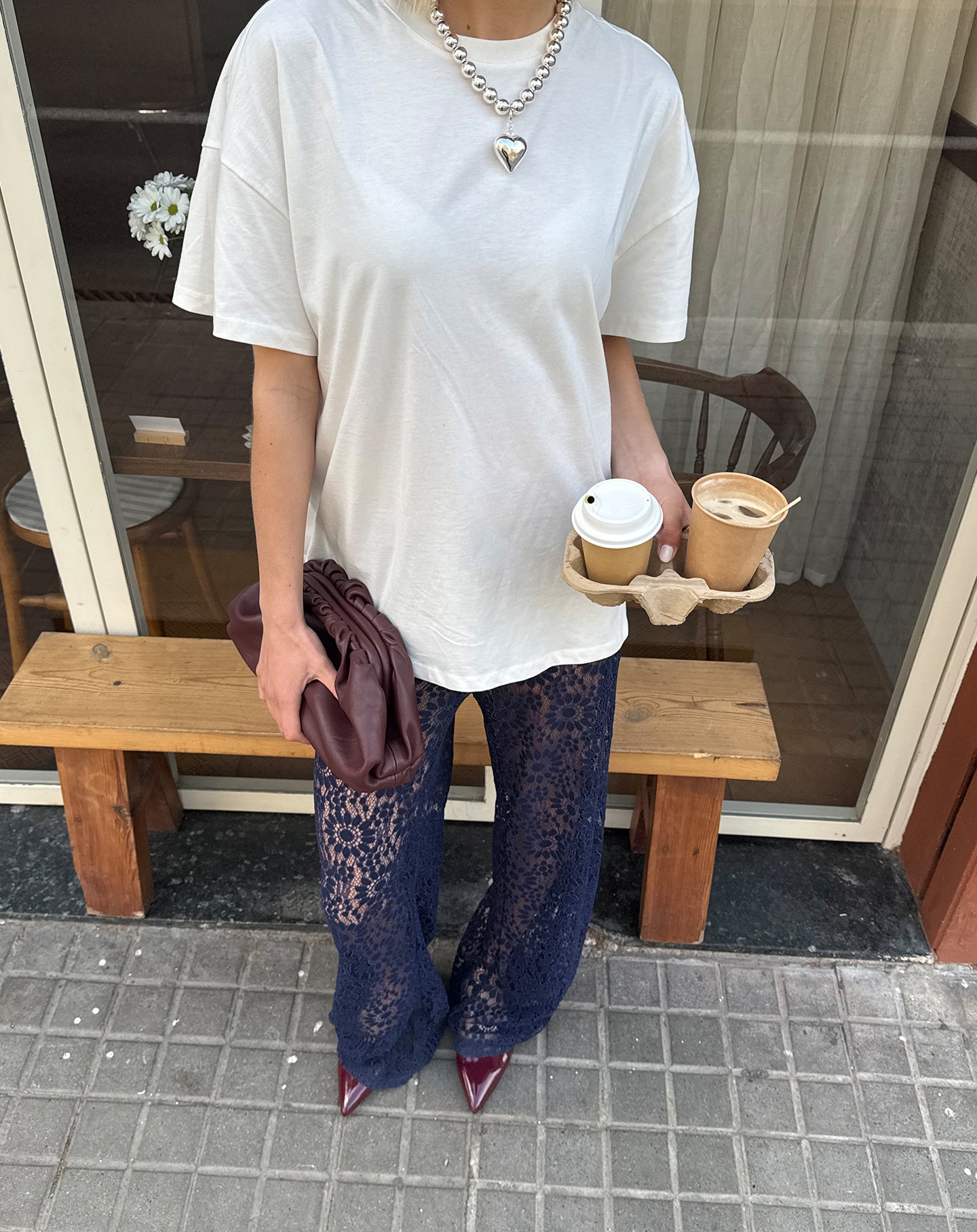 HOLLY LACE PANTS MARINEBLAUW