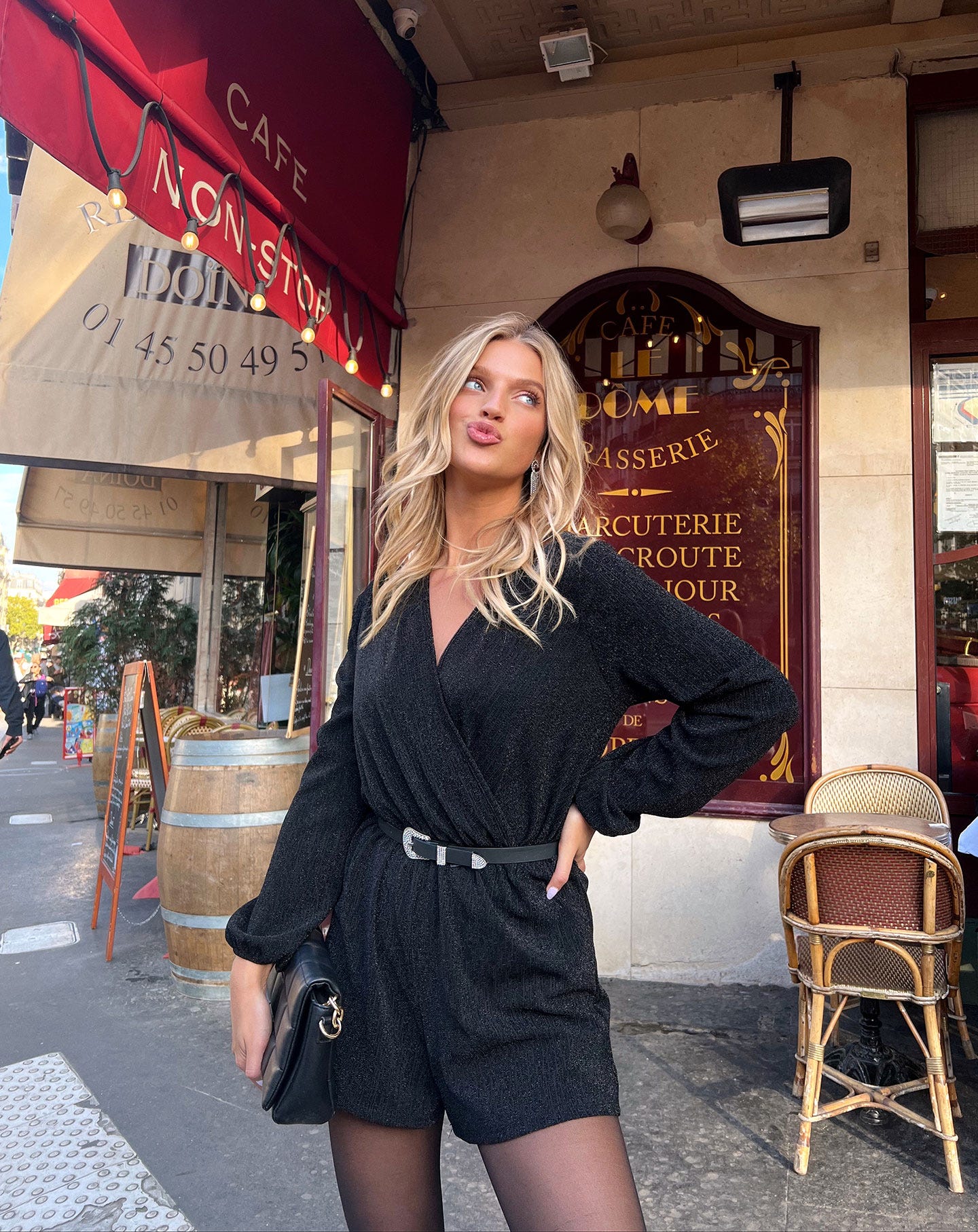 GLITTER PLAYSUIT ZWART