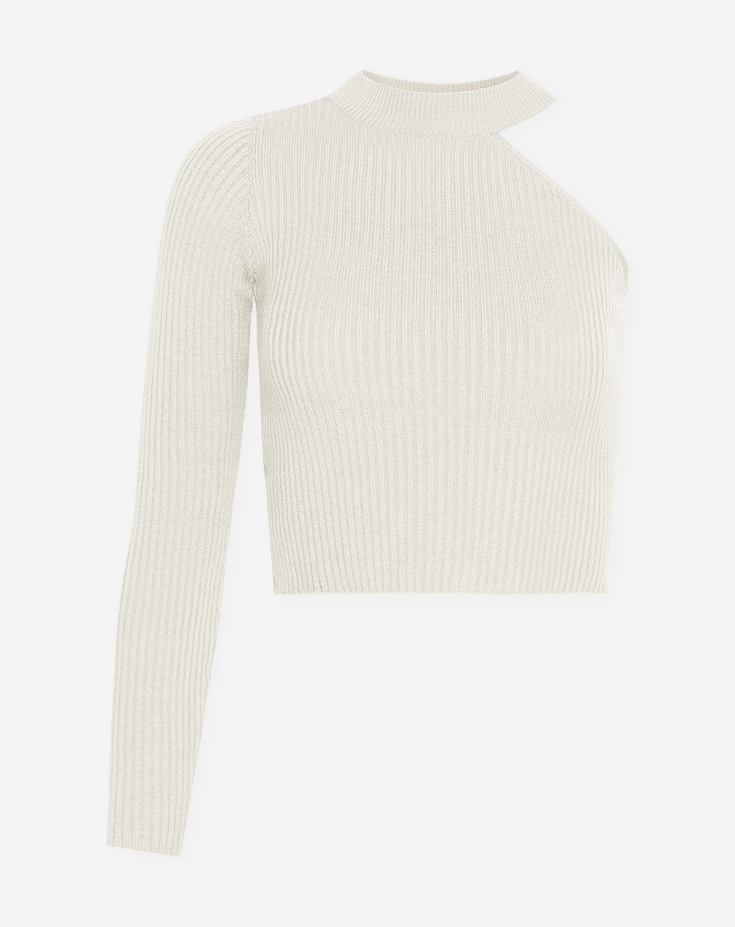 ONE SLEEVE KNIT TOP CREAM