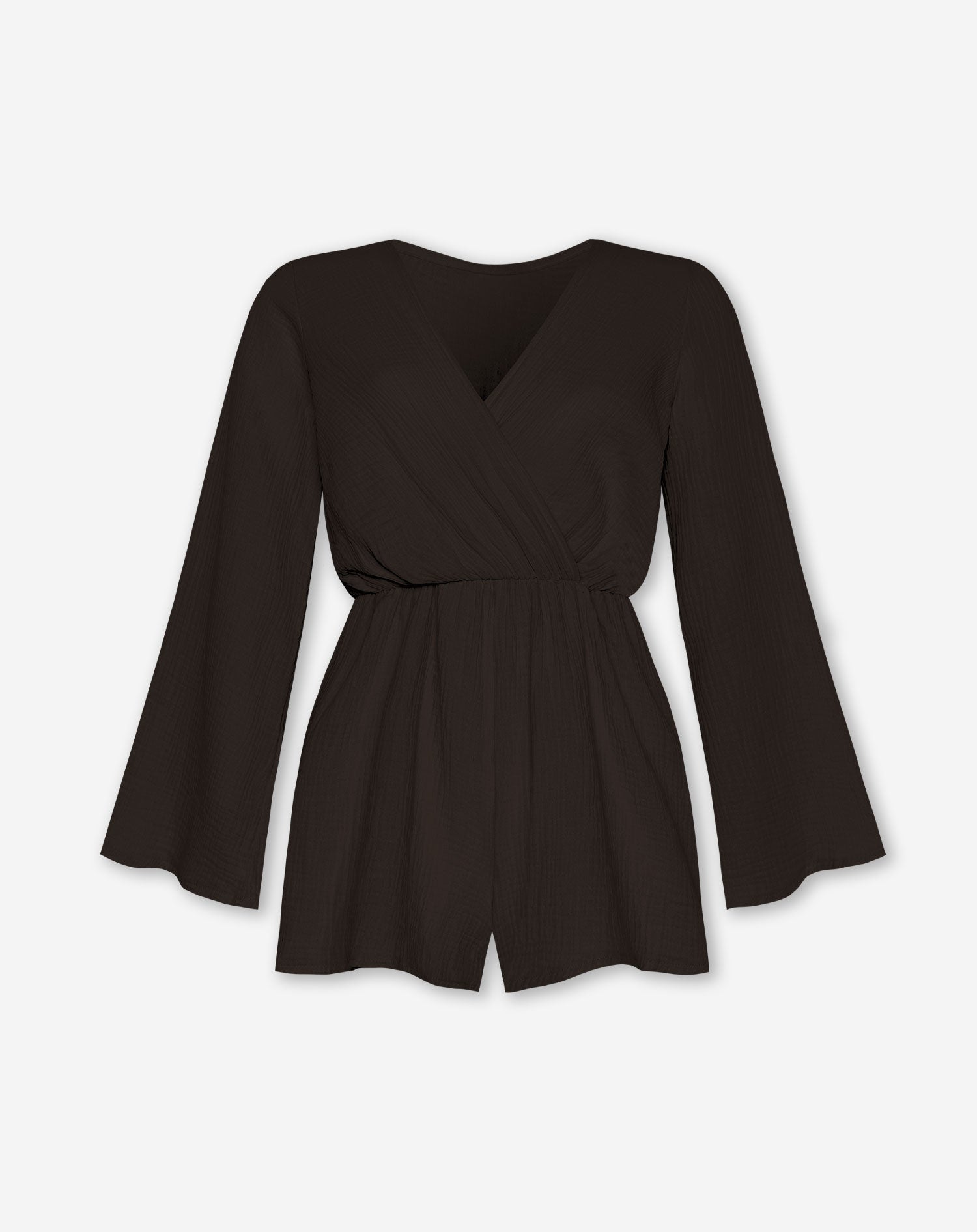 MOUSSELINE PLAYSUIT BROWN