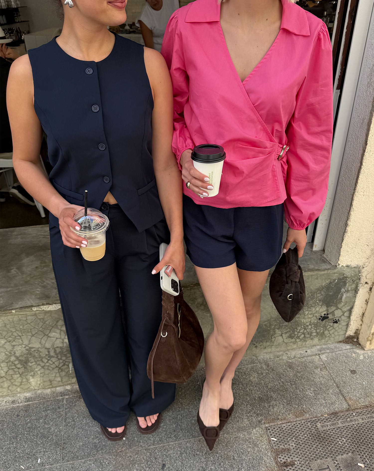 POPLIN WRAP BUCKLE BLOUSE PINK