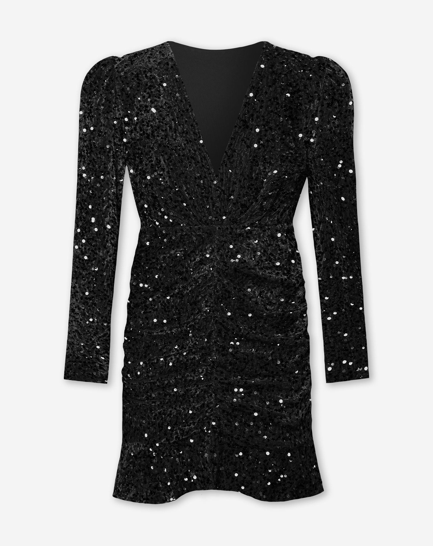 MILEY VELVET SEQUIN DRESS BLACK