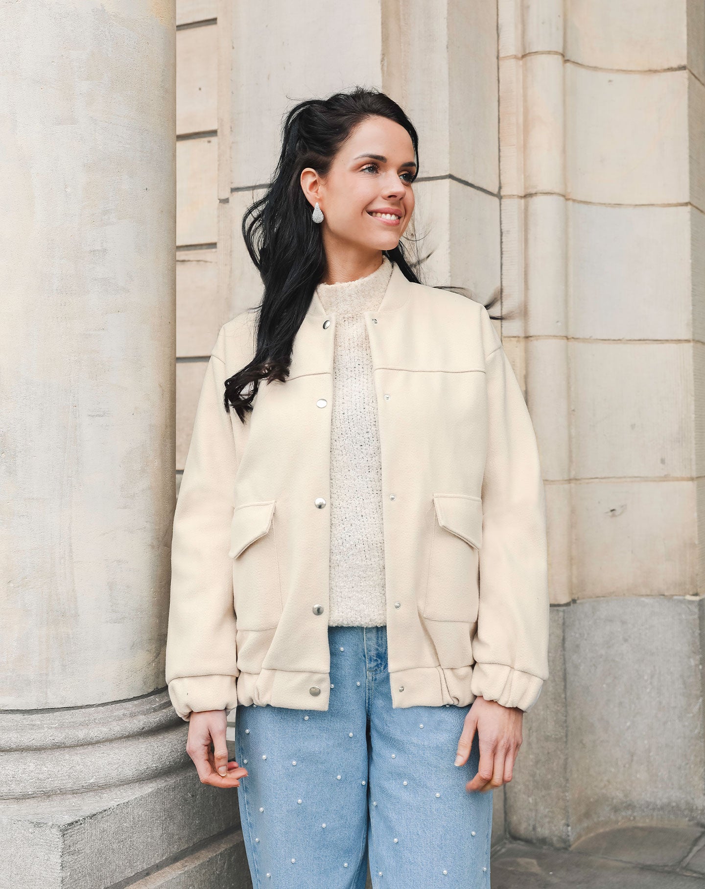 GRACIE BOMBER JACKET BEIGE