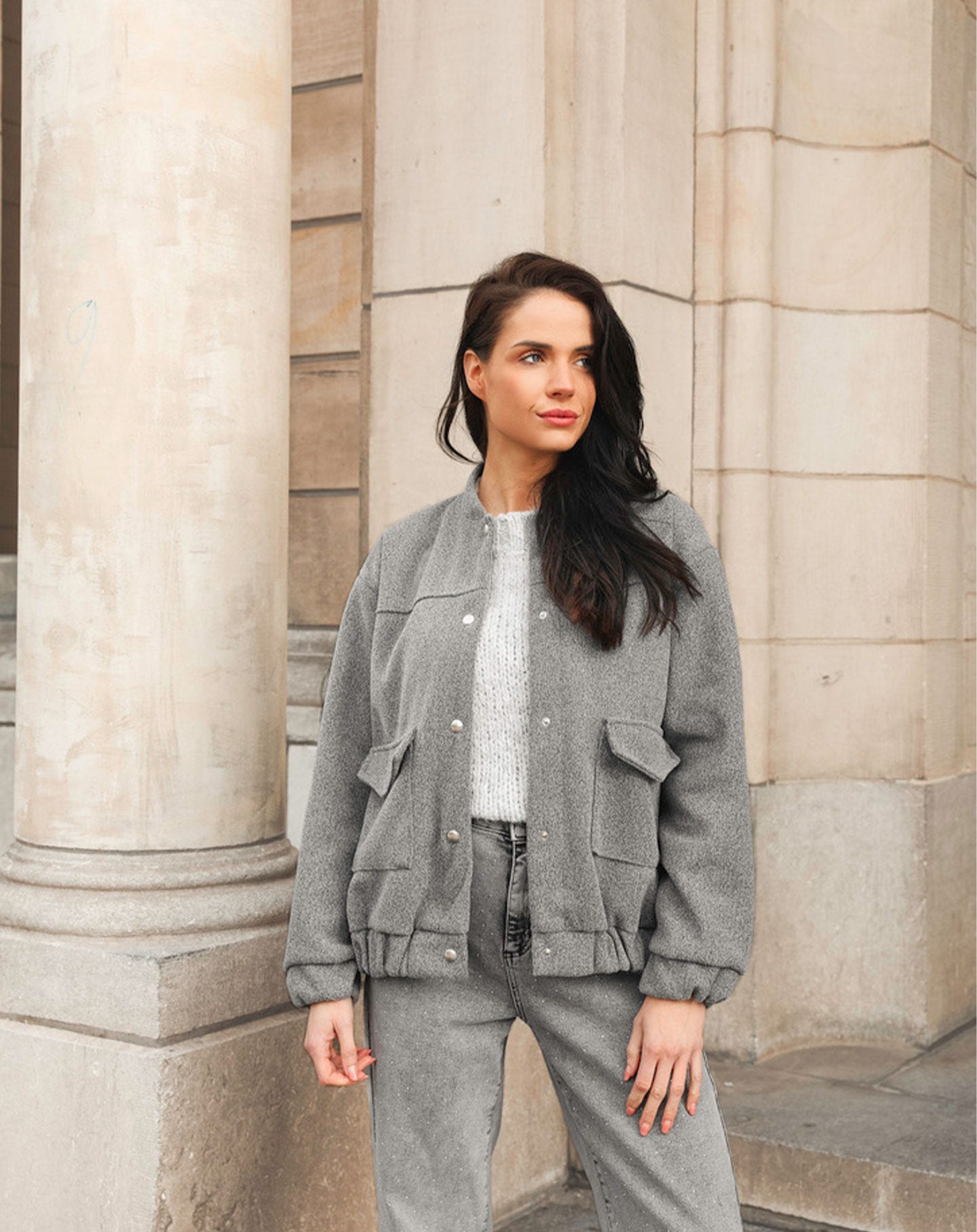GRACIE BOMBER JACKET GREY