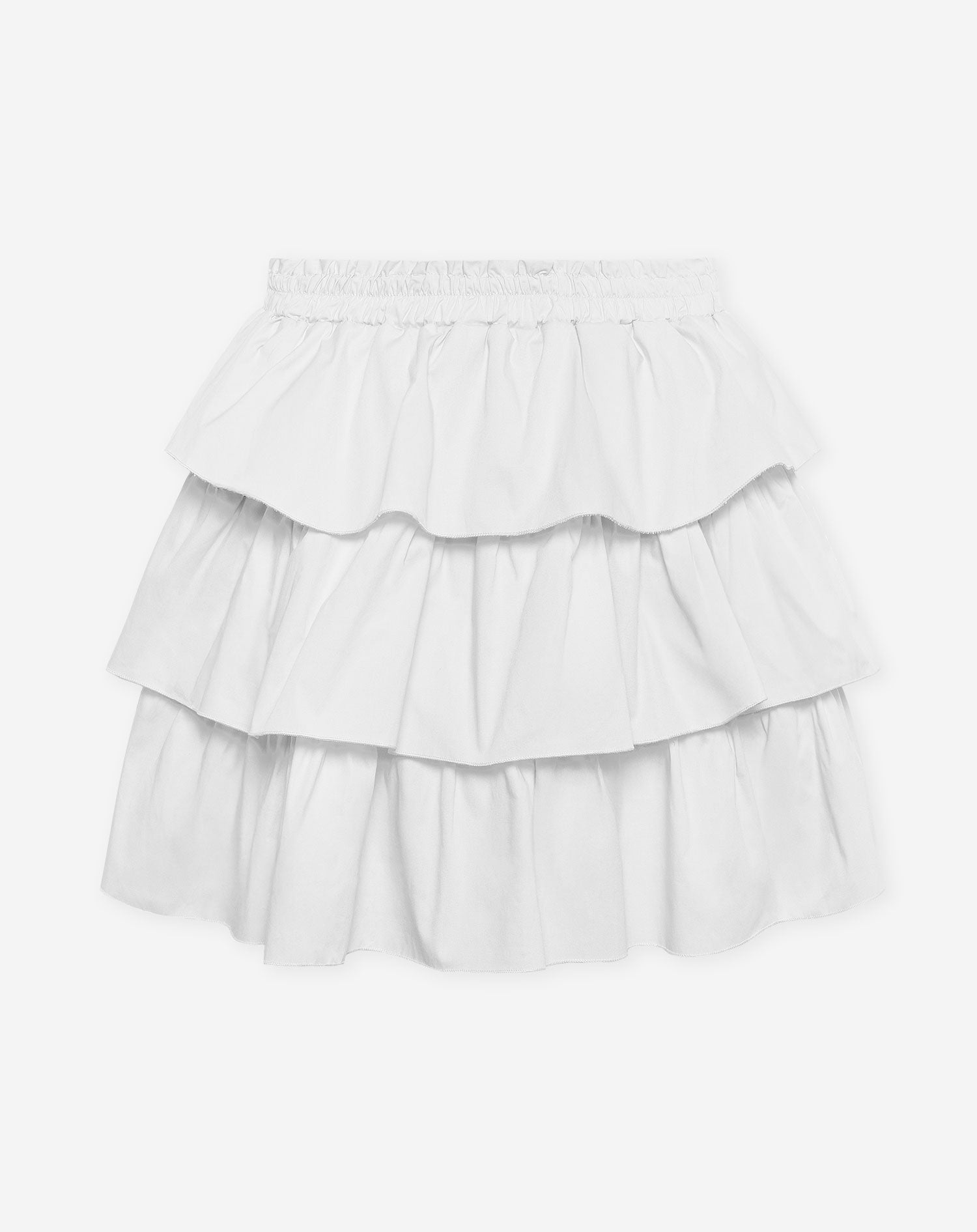 BREA POPLIN RUFFLE SKIRT WHITE