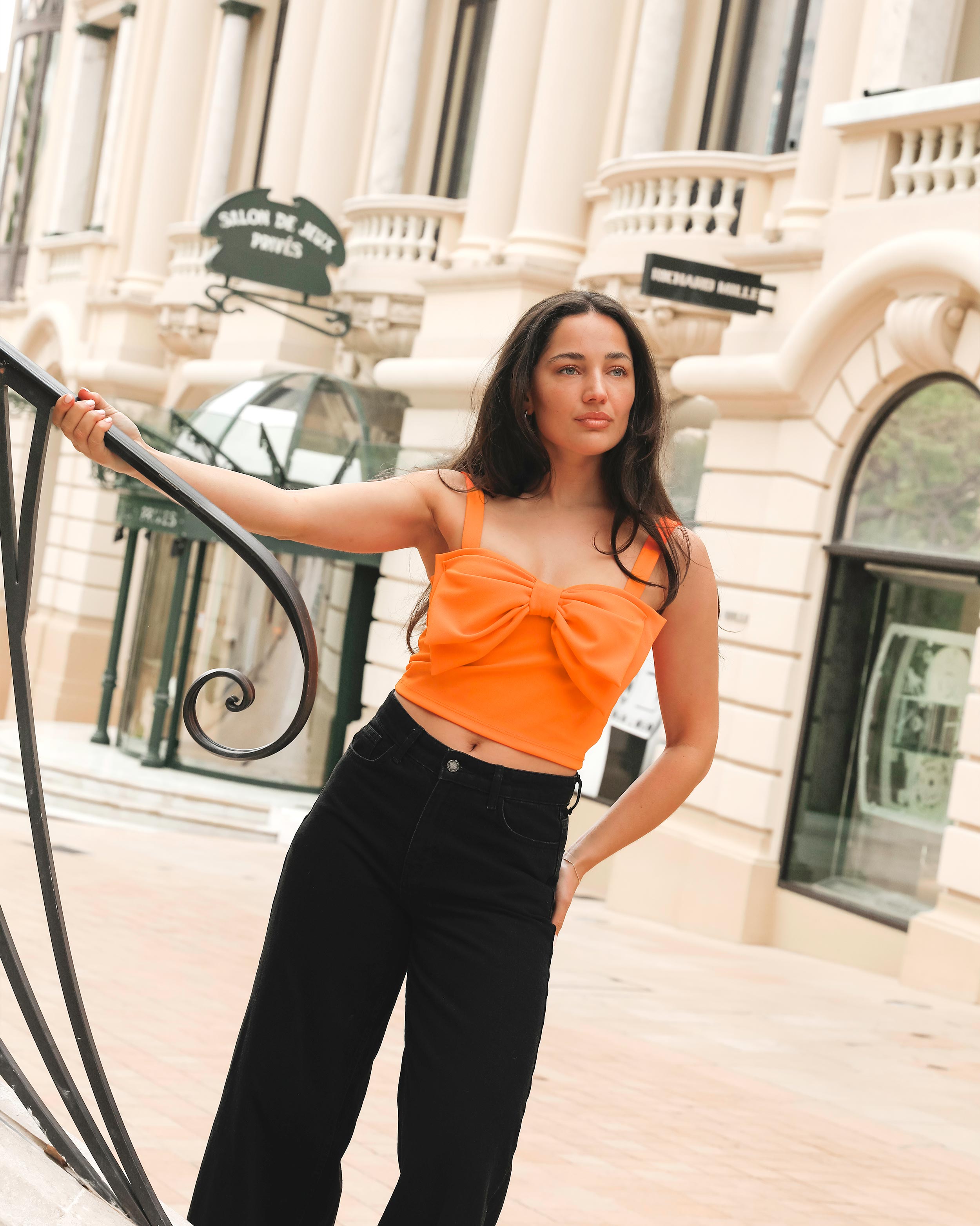 BOW CROPPED TOP ORANJE