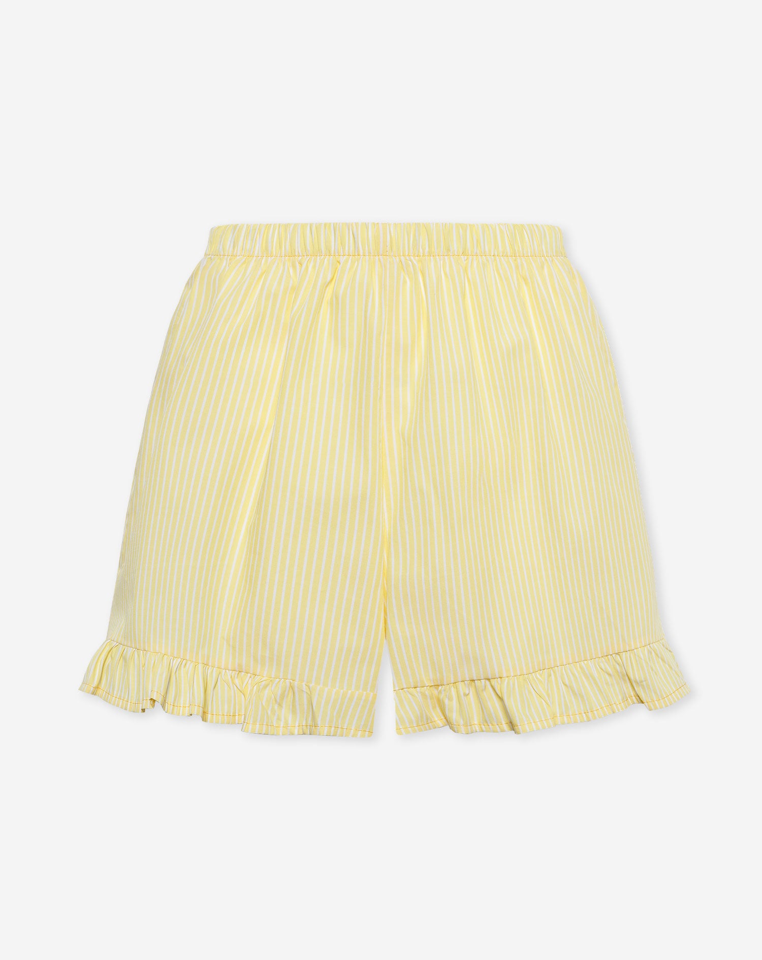 ANNE STRIPE RUFFLE SHORTS YELLOW