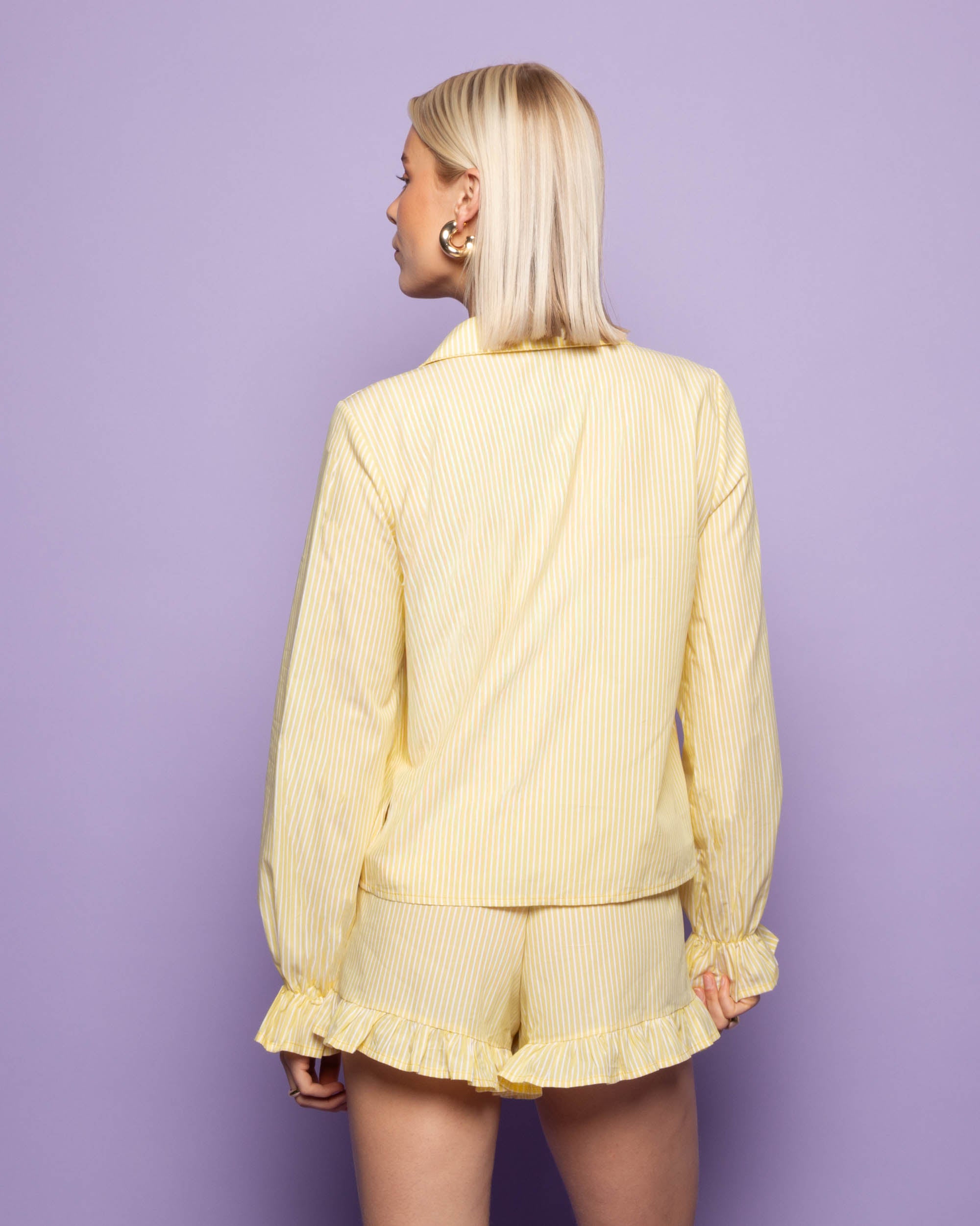 ANNE STRIPE KNOT BLOUSE YELLOW