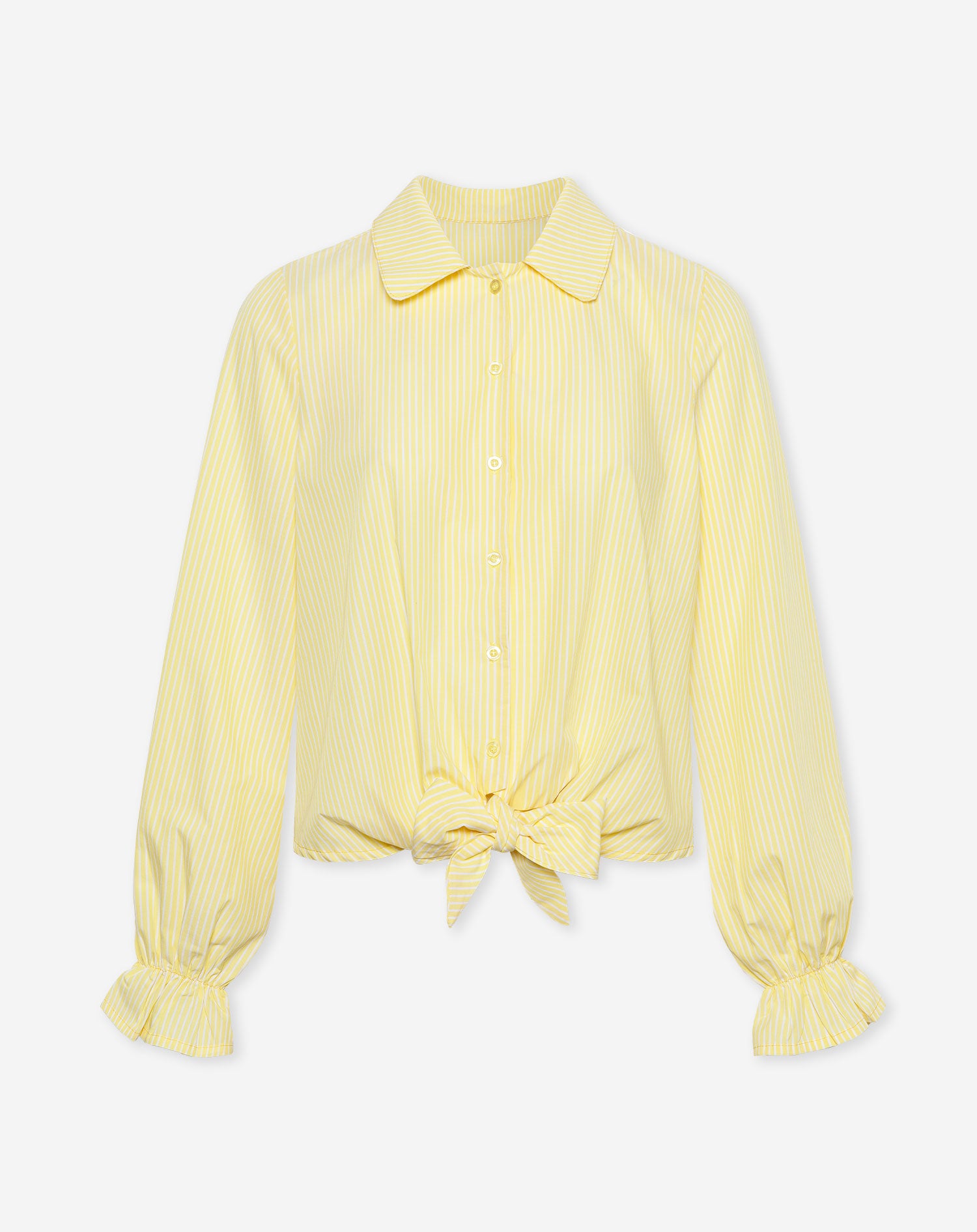 ANNE STRIPE KNOT BLOUSE YELLOW