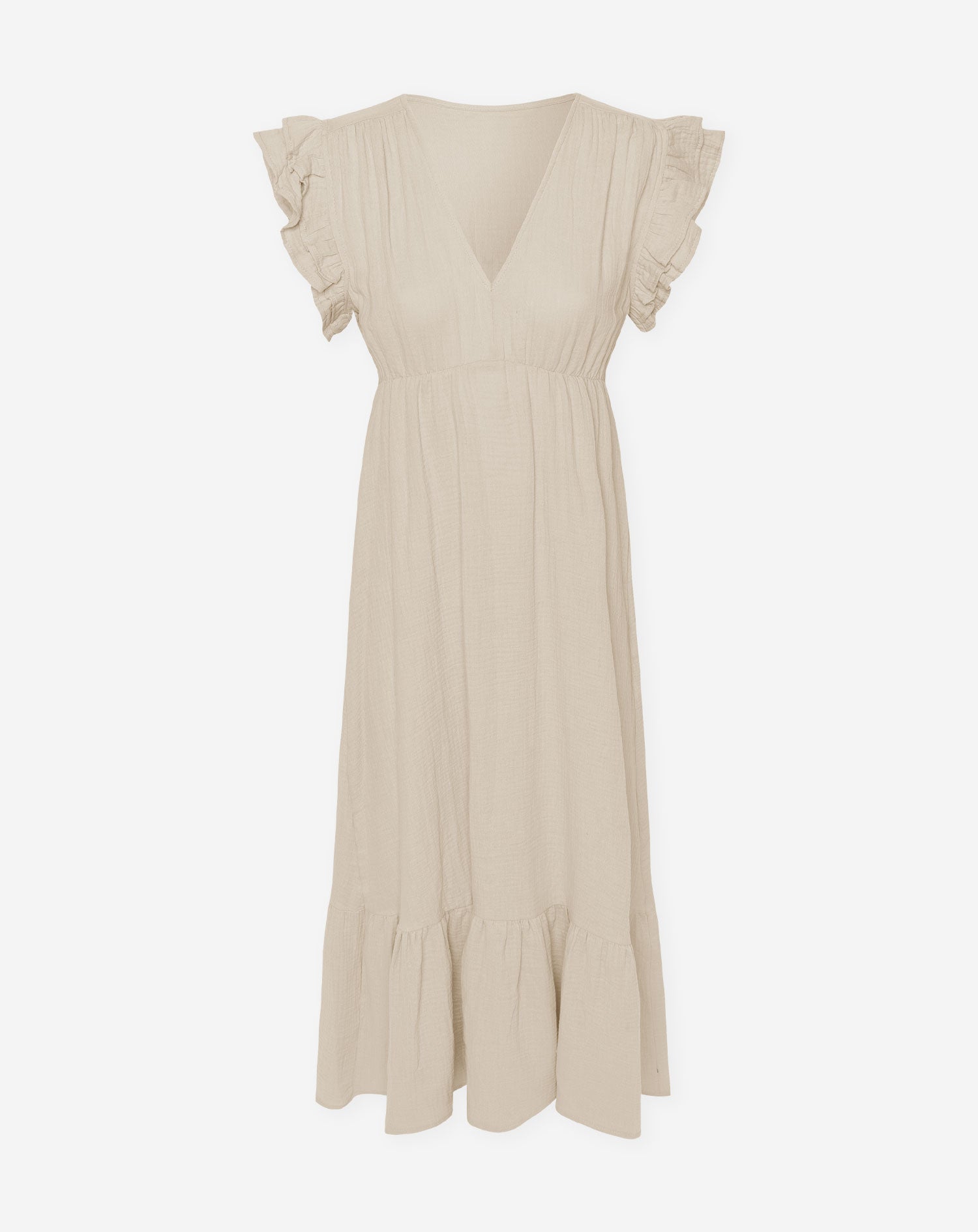 JAZMIN MOUSSELINE MAXI DRESS BEIGE