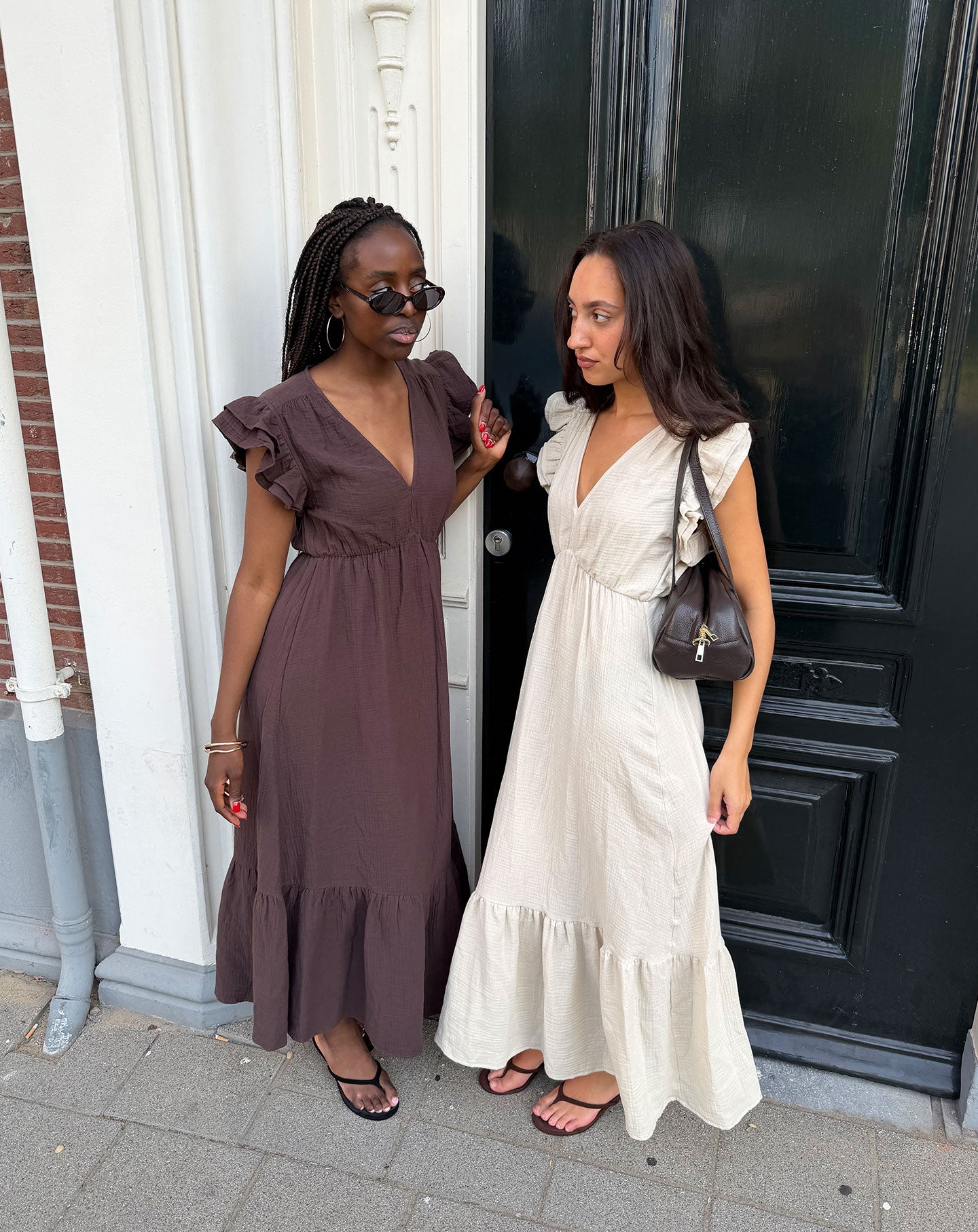 JAZMIN MOUSSELINE MAXI DRESS BEIGE