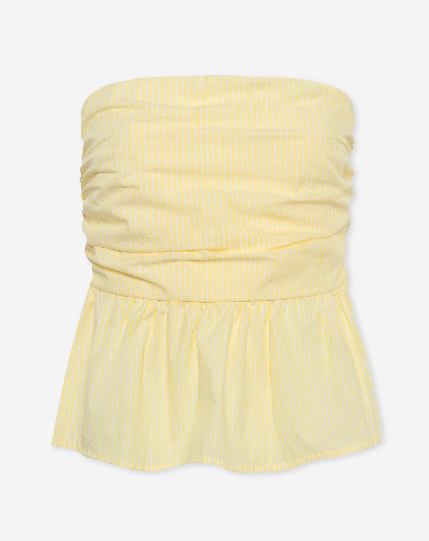 LEIA STRIPE PEPLUM TOP YELLOW