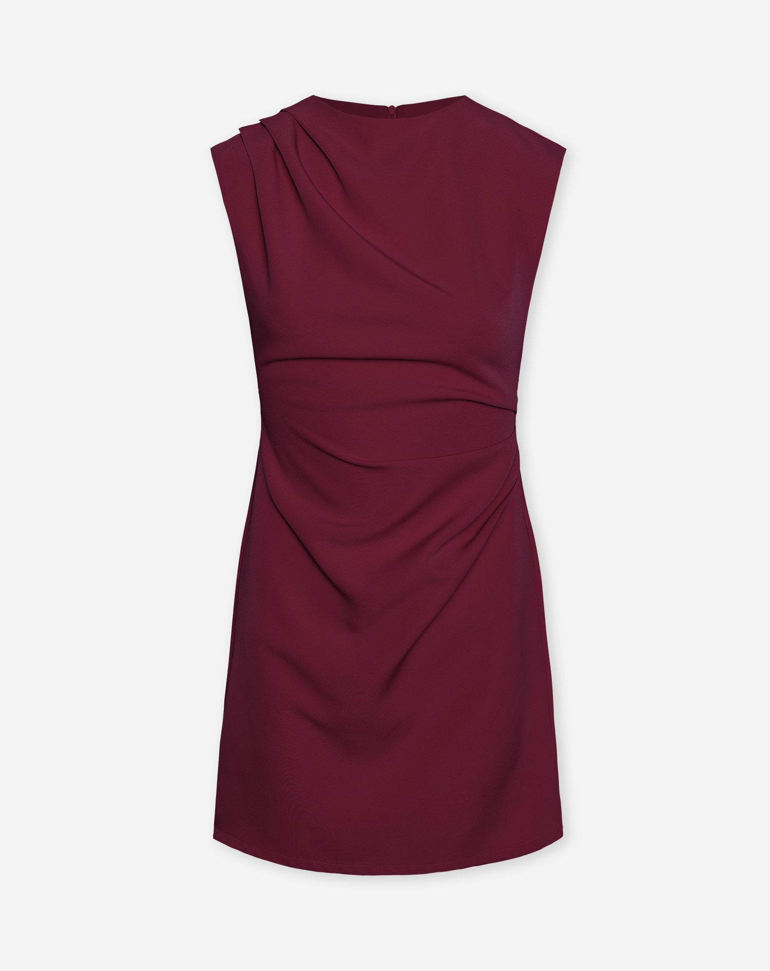 SOFIA RUCHED DRESS TALL BORDEAUX