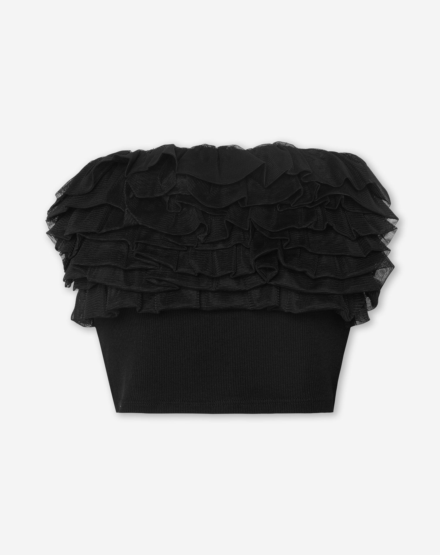 TULLE BANDEAU TOP BLACK