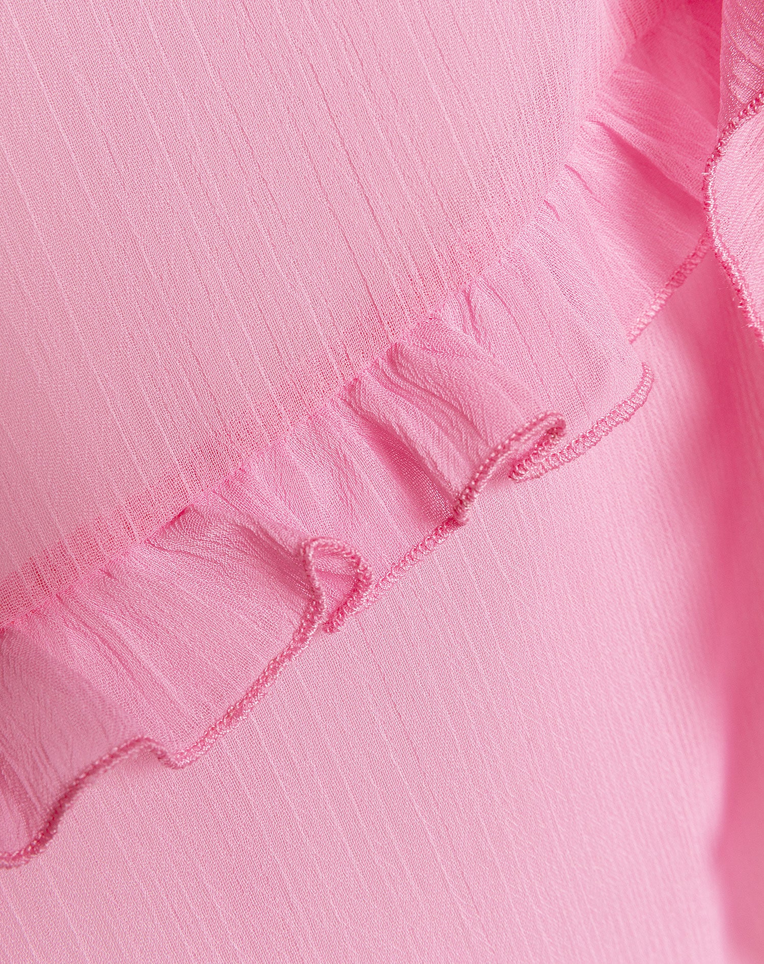SLEEVELESS CRINKLE RUFFLE TOP ROZE