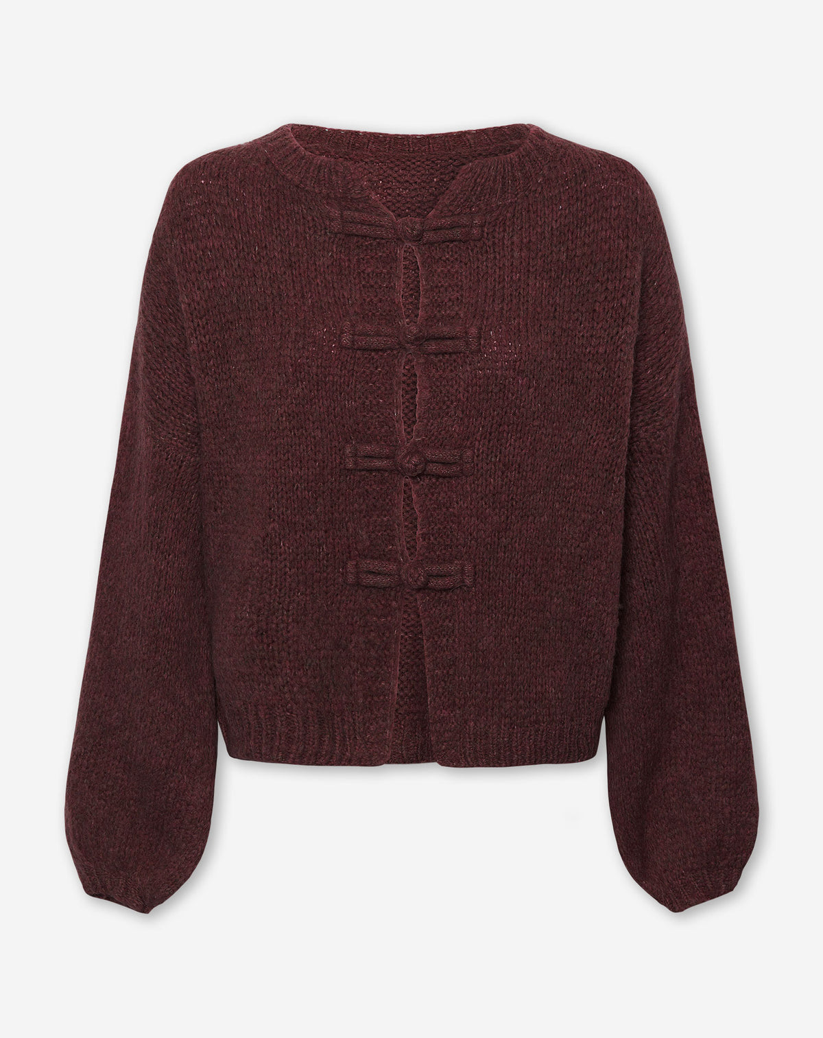 MANDARIN CARDIGAN BURGUNDY