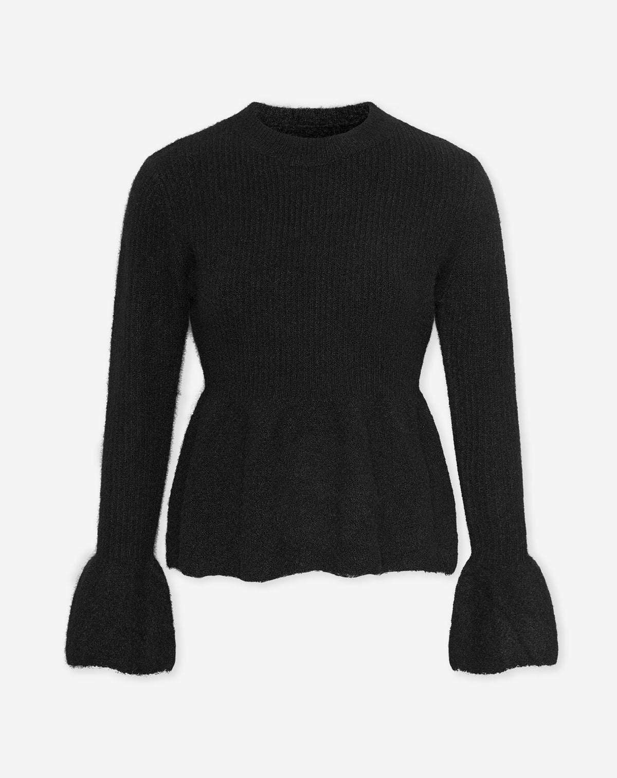 PEPLUM KNIT ZWART