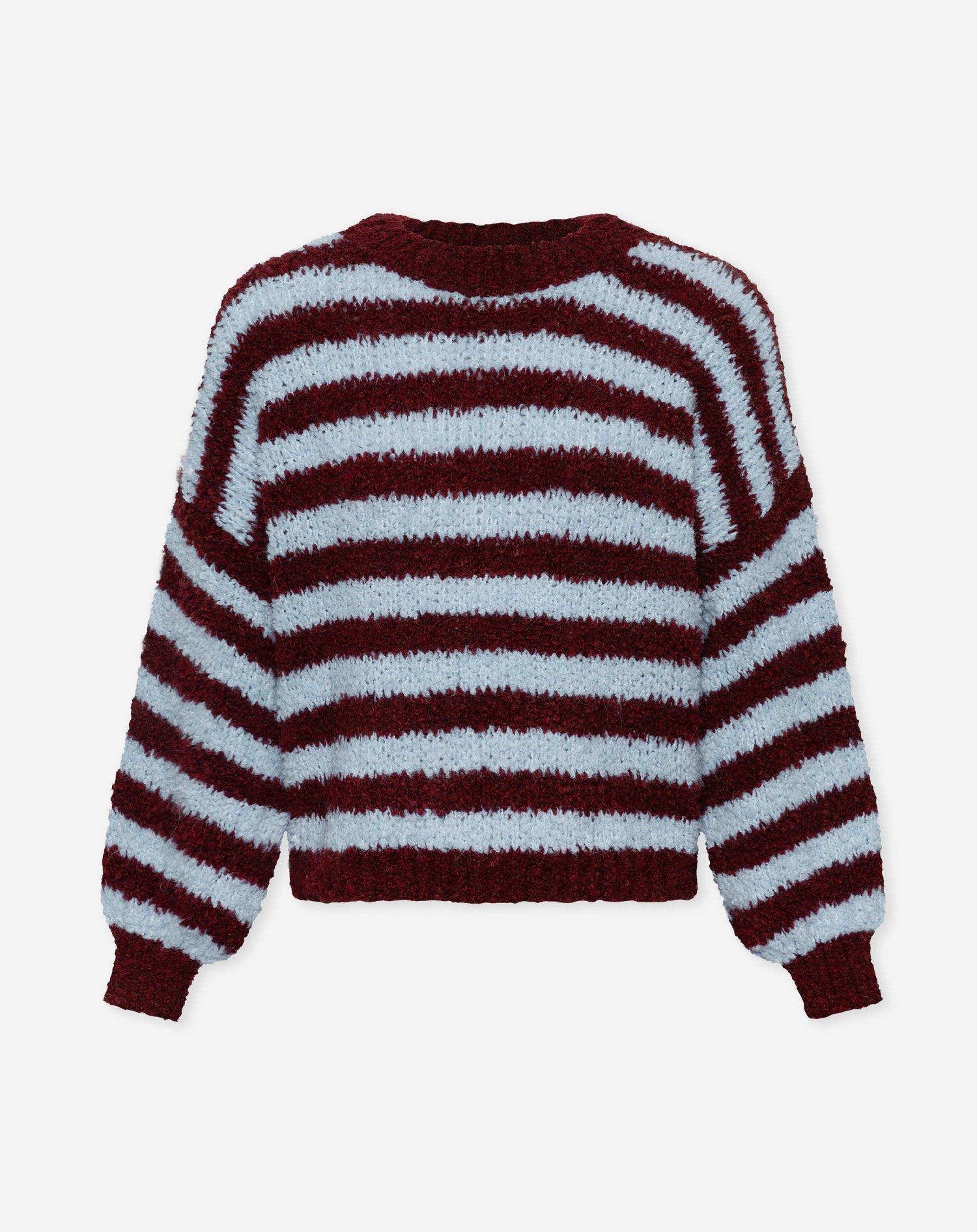LUCIA BOUCLE STRIPE KNIT BURGUNDY