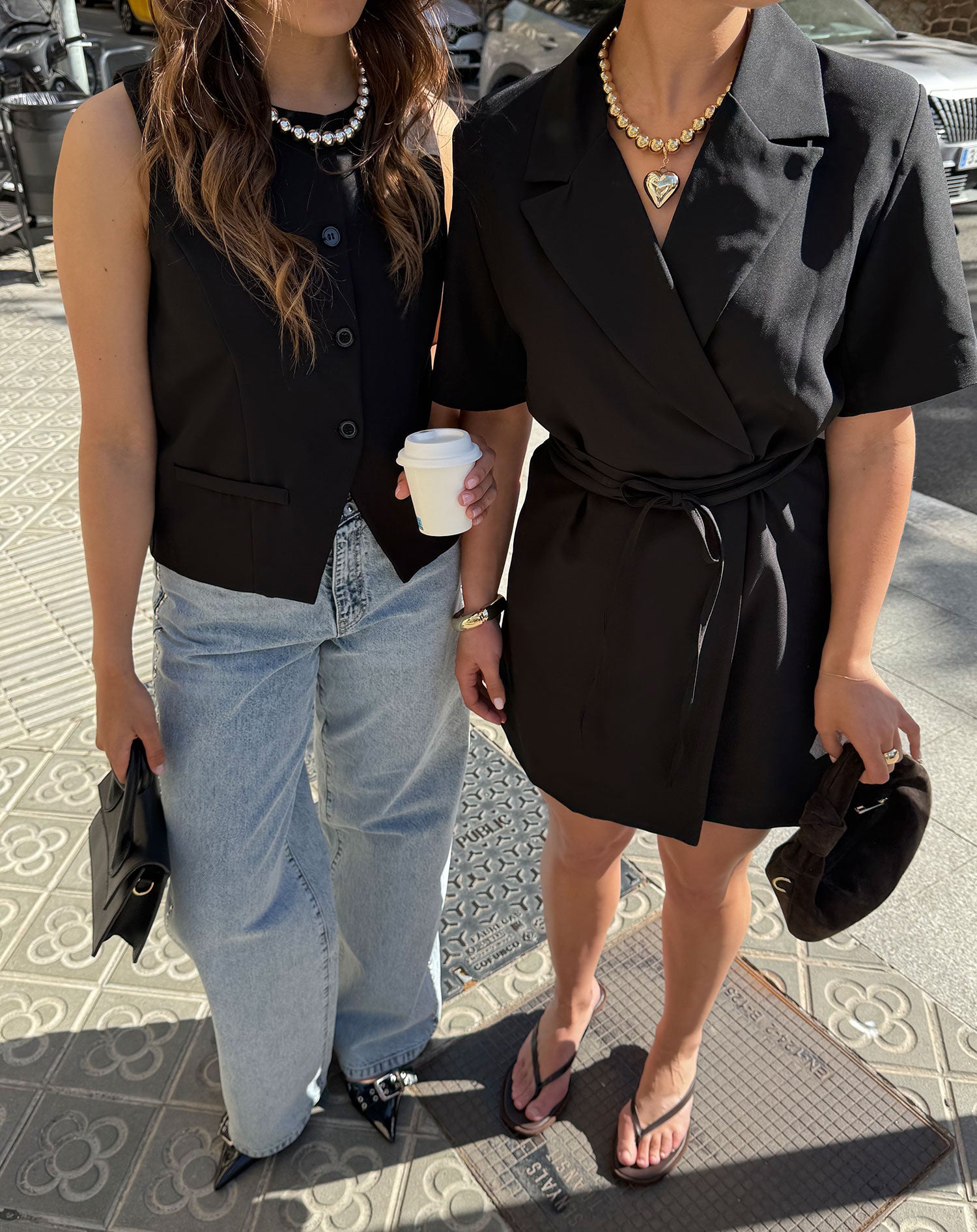 SADIE SHORT SLEEVE BLAZER DRESS ZWART