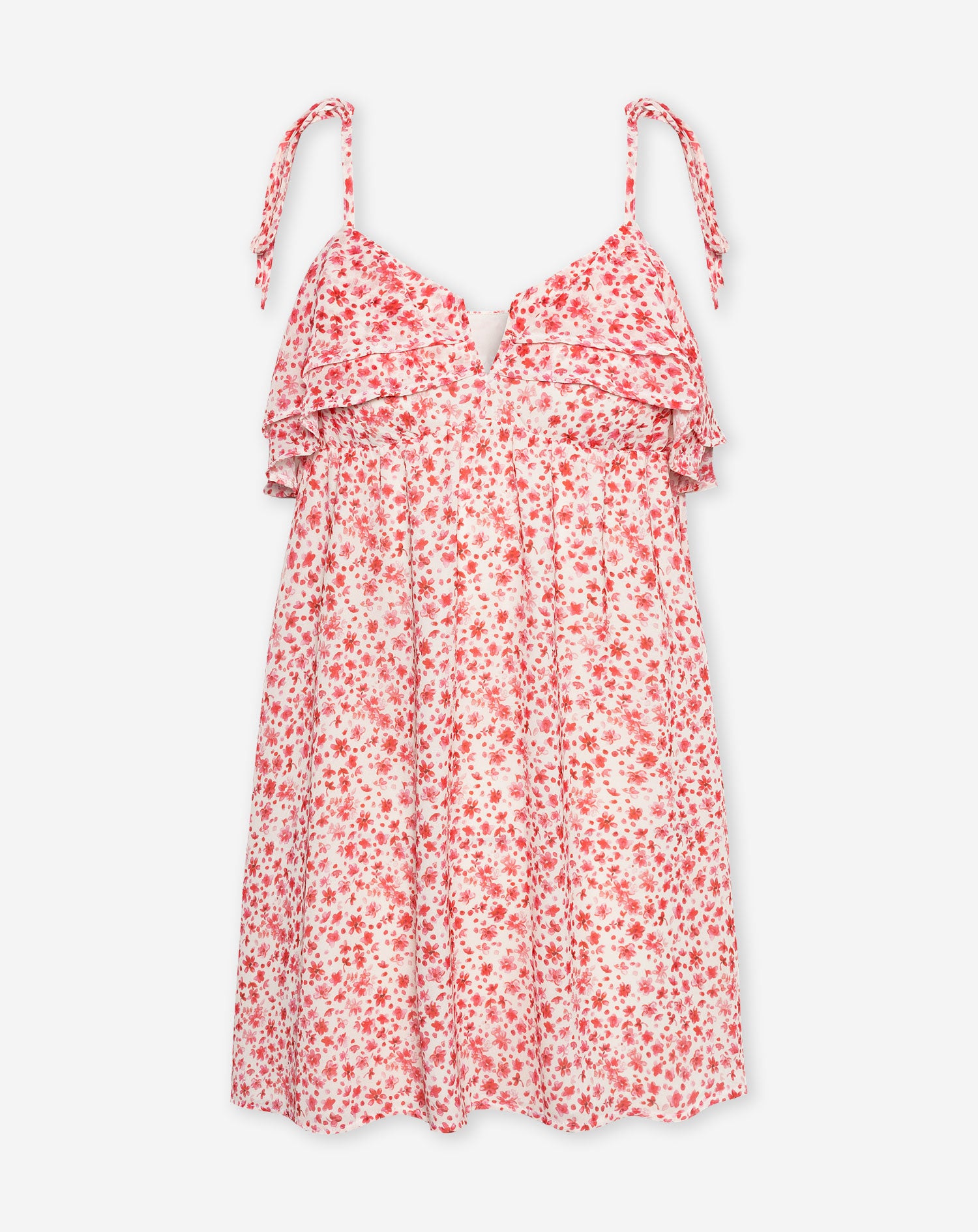 FLOWER RUFFLE CAMI DRESS PINK